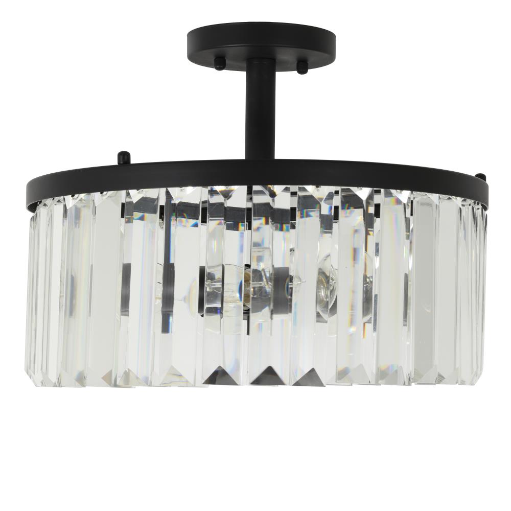 Decor Therapy 16 In Black Semi Flush Mount Light In The Flush Mount Lighting Department At Lowes Com