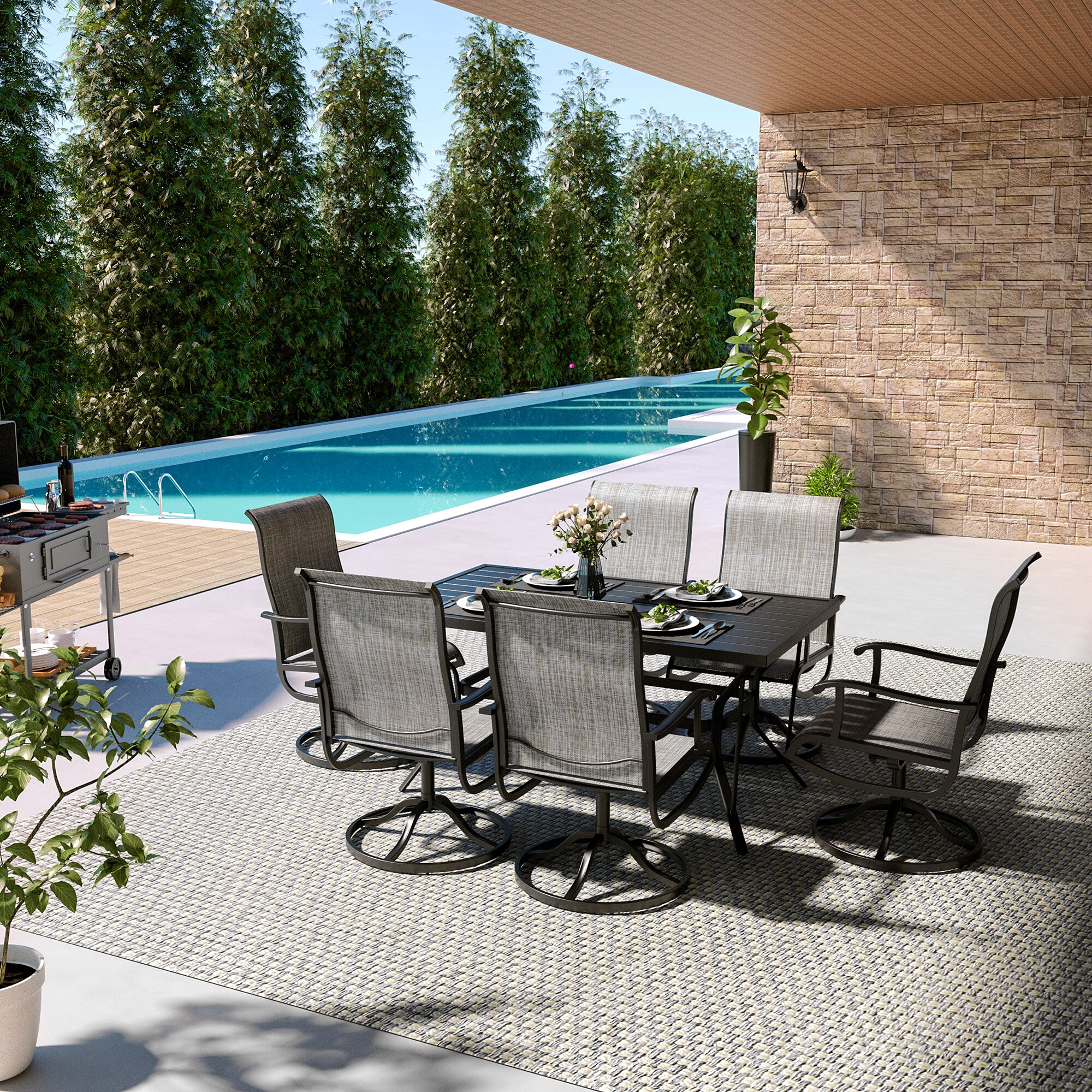 PamaPic TS-CZ-ZY-7JT-G-WL1 Patio-Dining-Sets - View #3