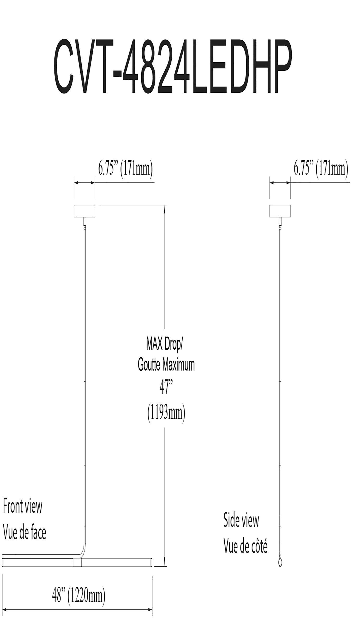 Dainolite CVT-4824LEDHP-MB Pendant-Lights - View #2
