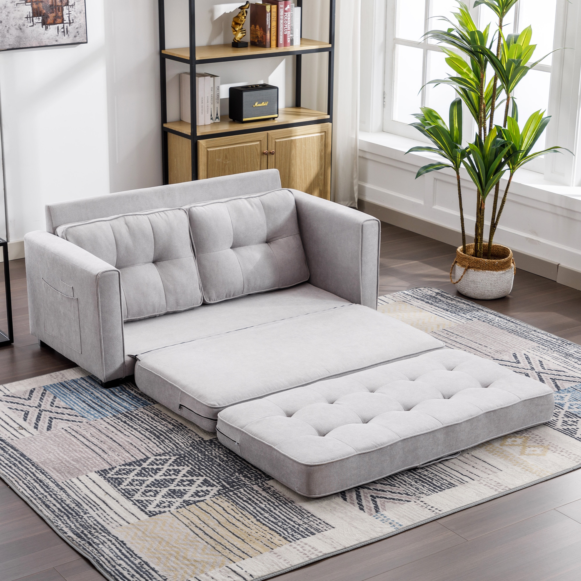 ModernLuxe L-SG000930AAE 59.4-in Modern Grey Chenille Sofa