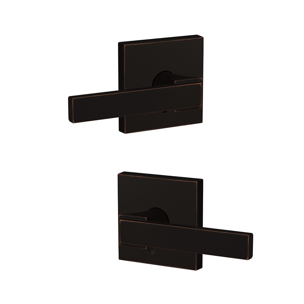 Schlage FC21 NBK 716 COL Custom Northbrook - Collins Aged Bronze Interior Bed/Bath Hall/Closet Combined Door Handle