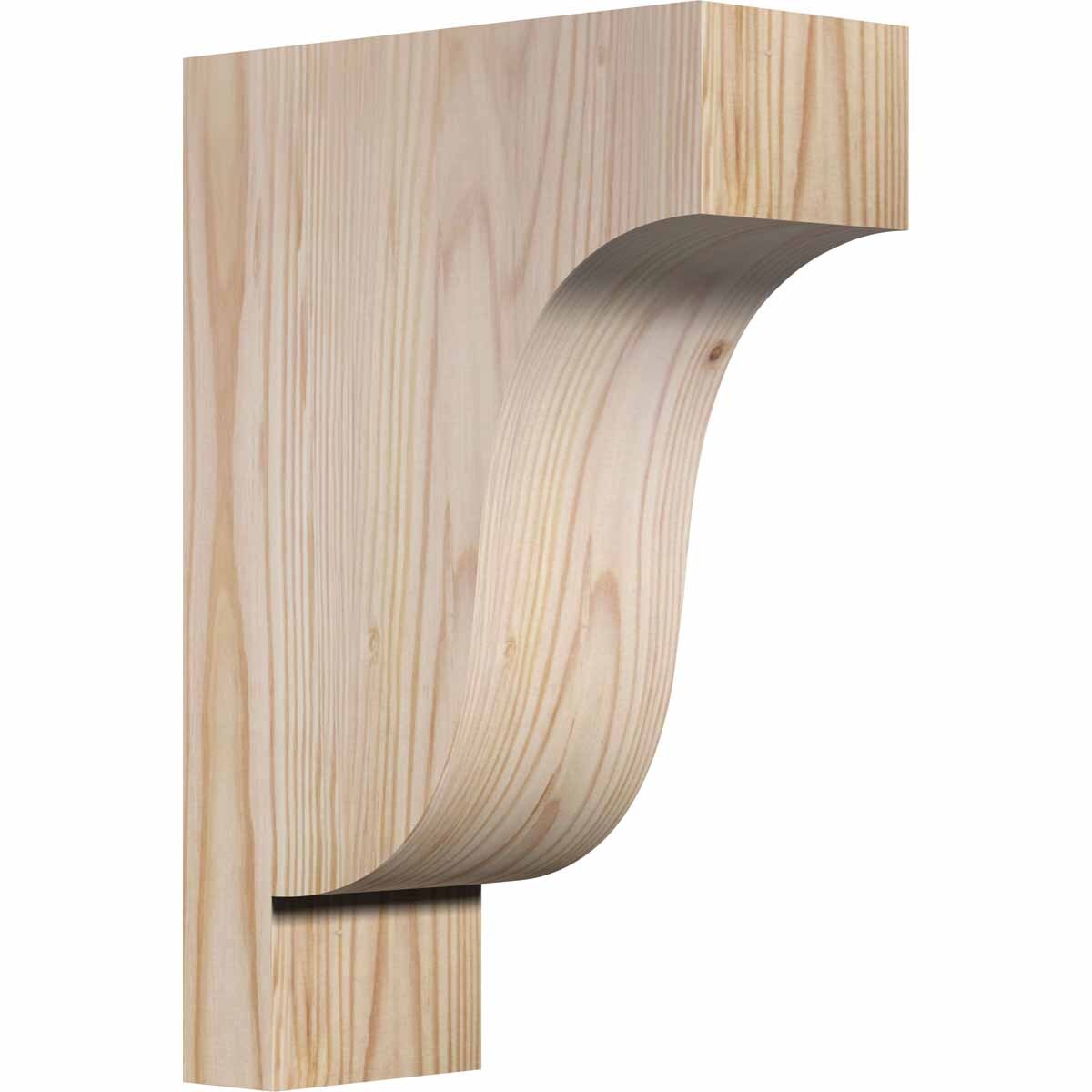 Ekena Millwork COR04X08X12NEW00SDF 3.5-in x 8-in x 12-in Newport Unfinished Douglas fir Wood Paintable/Stainable Corbel
