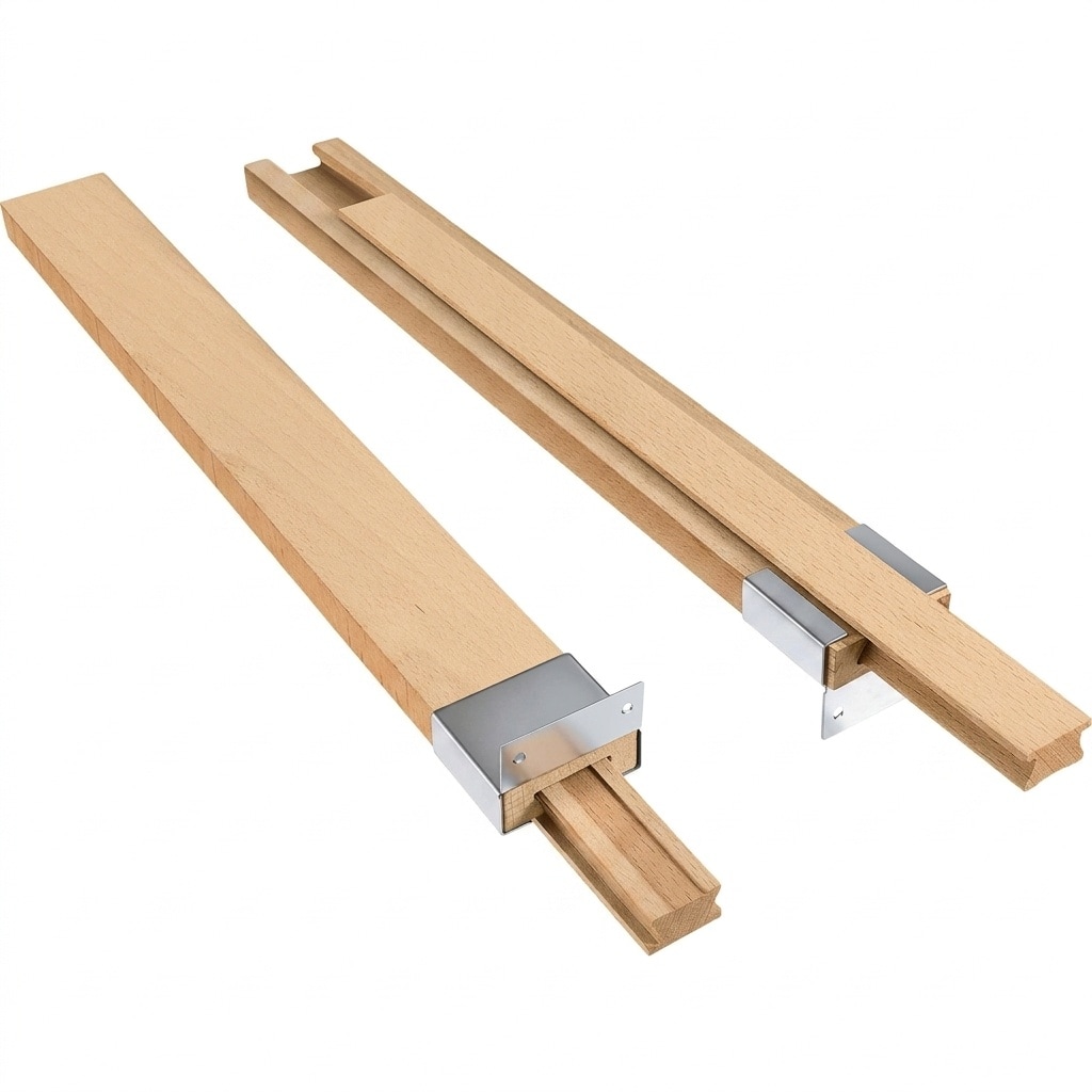 Aoibox  16 in Bottom Mount Center Guide Drawer Slides with Metal Glides Traditional Wood Track Rails for Dresser