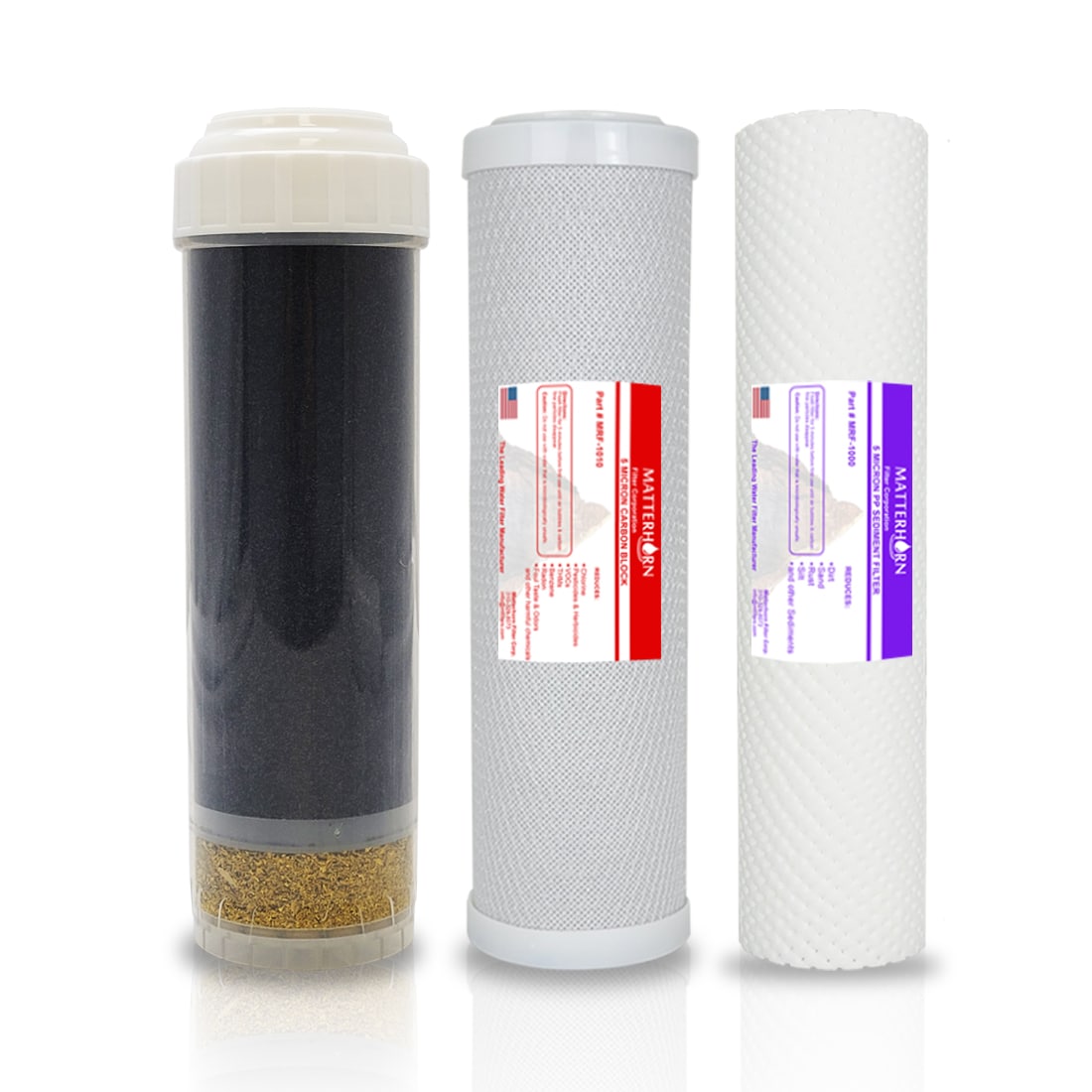 Matterhorn MRF-2034 Replacement Filter Set for 3 Stage Under the Sink Under Sink 8-Months Replacement Filter 3 -Pack