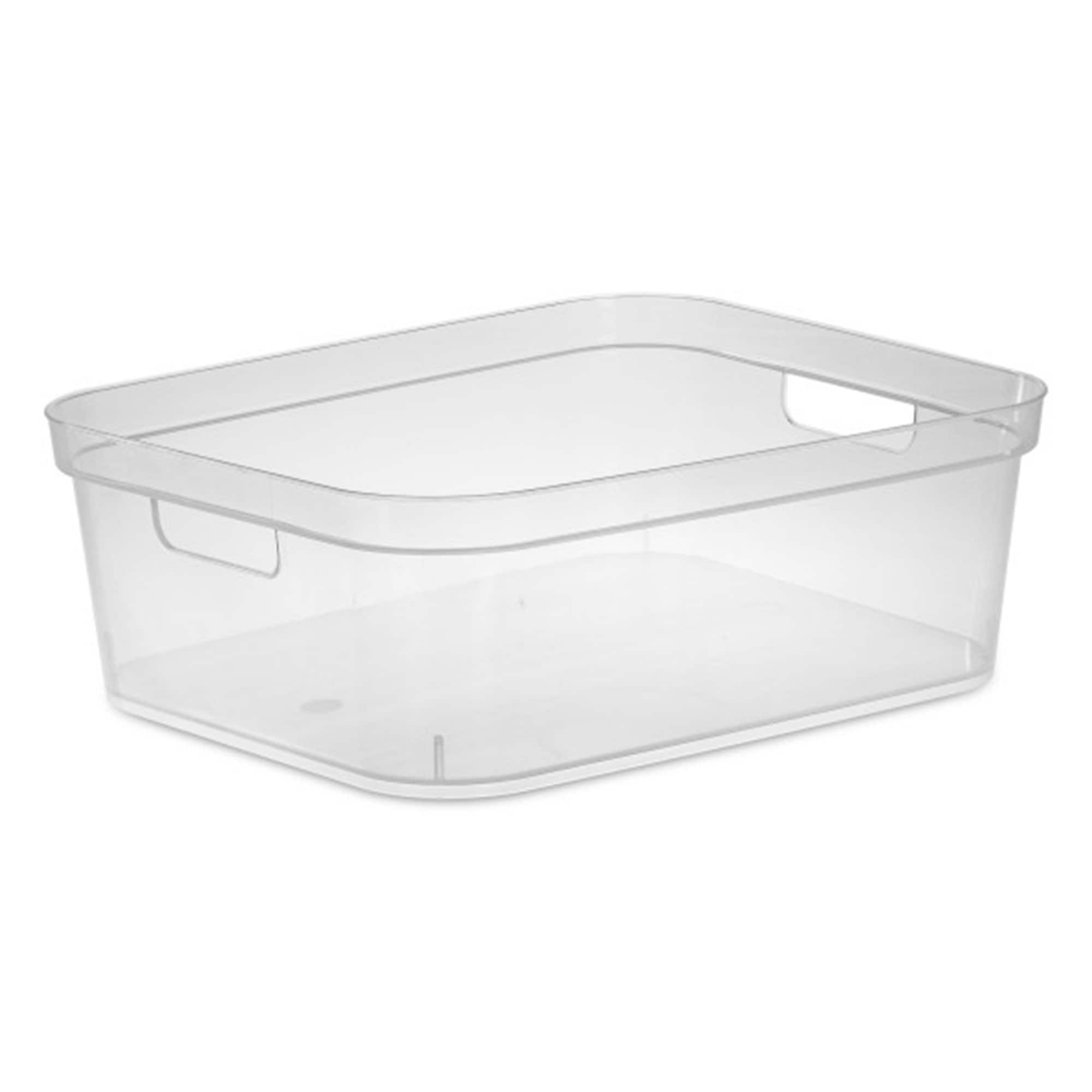 Sterilite 5.25 x 12 x 15 Inch Storage Bin w/ Carry Through Handles Clear 24 Ct #292771