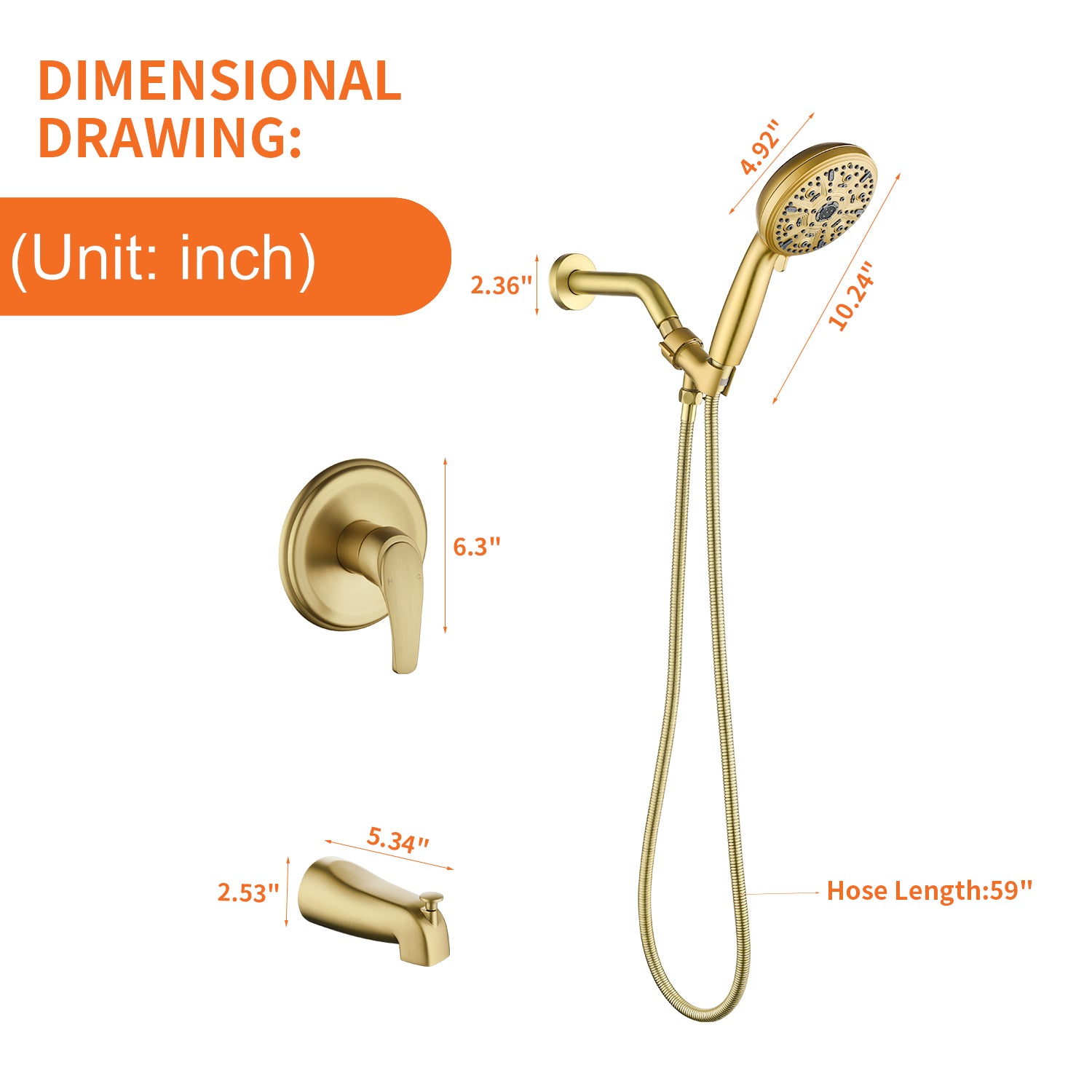 Boyel Living BL88047BG Tub-Shower-Faucets - View #10