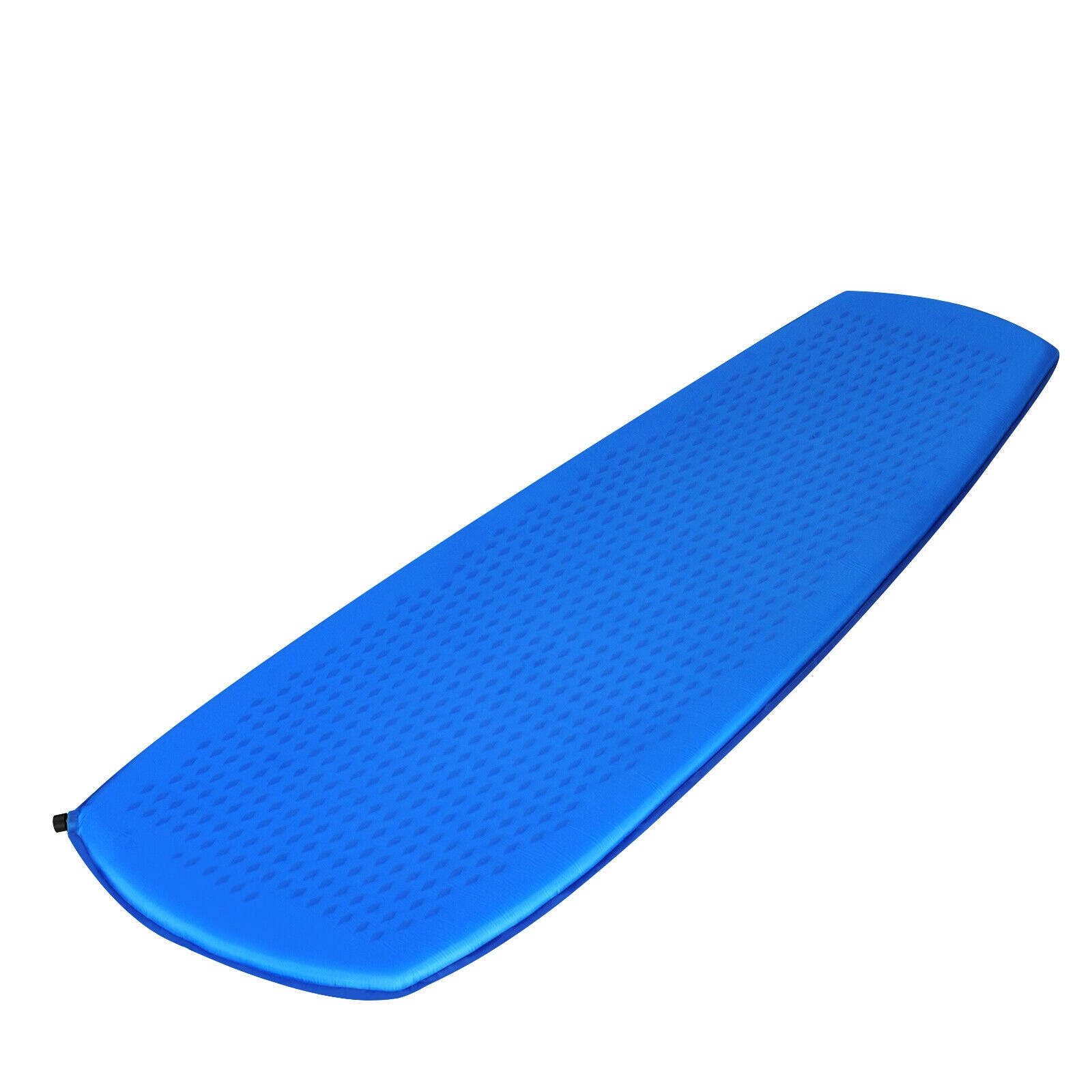 Blue Self-Inflating Nylon Camping Sleeping Pad with Carrying Bag