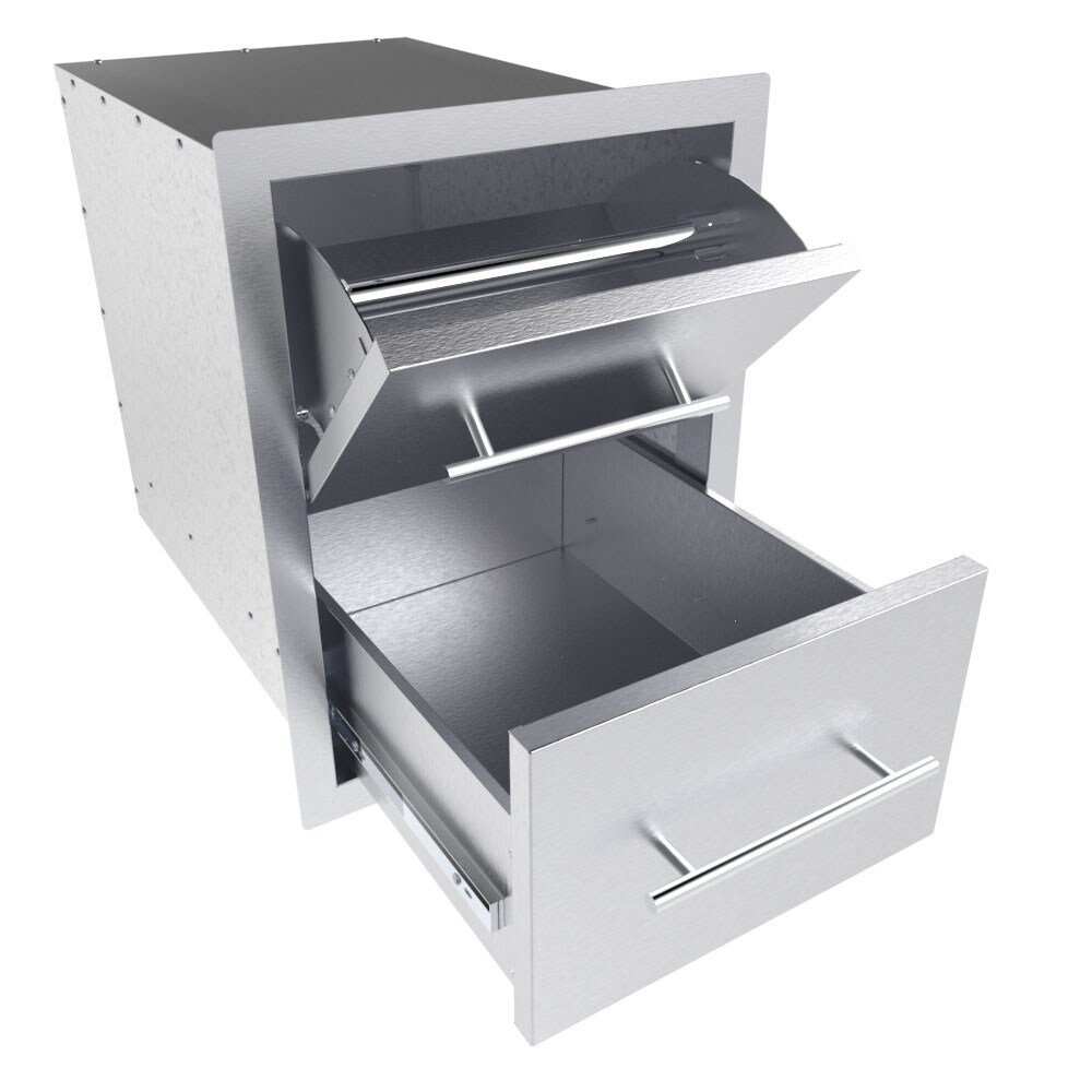 Sunstone TEX-16PCD Texan 16.25-in W x 20.5-in H x 21-in D Built-In Grill Cabinet Triple drawer combo