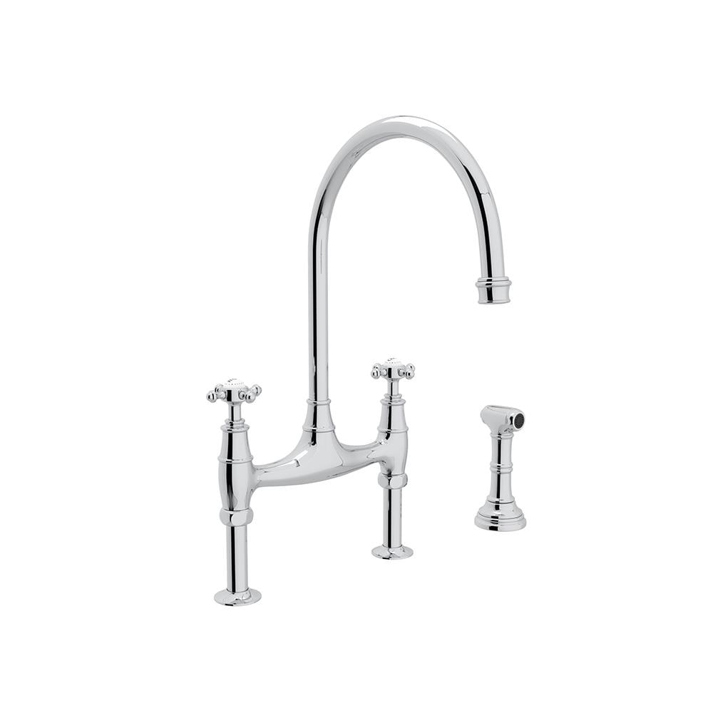 Rohl Perrin and Rowe Polished Chrome Double Handle Bridge Kitchen ...