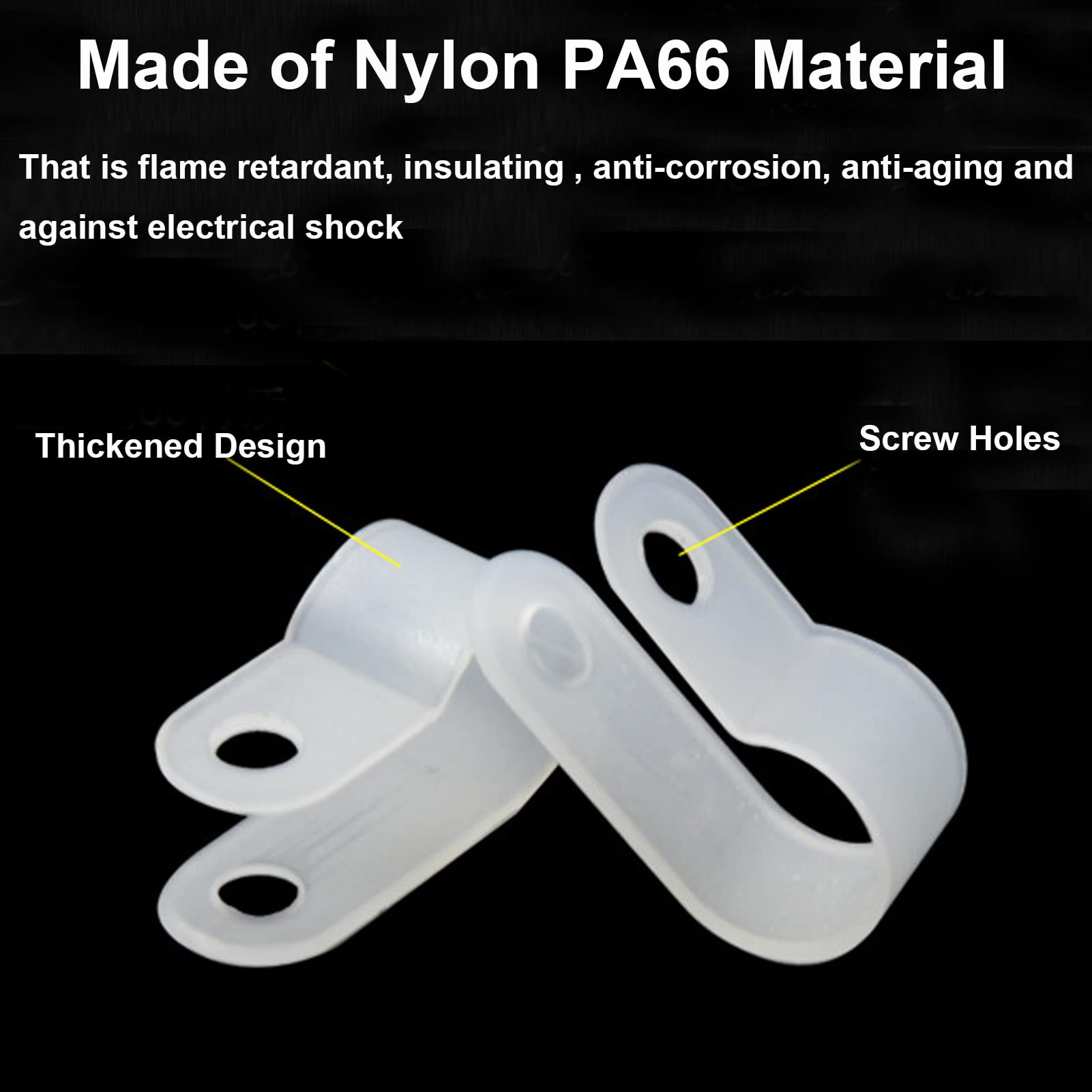 Aoibox 200 Piece 1 2 in White Nylon R Type Cable Clamps for Wire ...