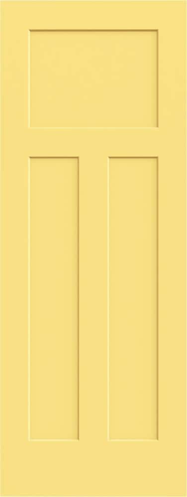 JELD-WEN LOWOLJW137100463 32-in x 80-in Marigold 3-panel Craftsman Smooth Solid Core Prefinished Molded Composite Slab Door