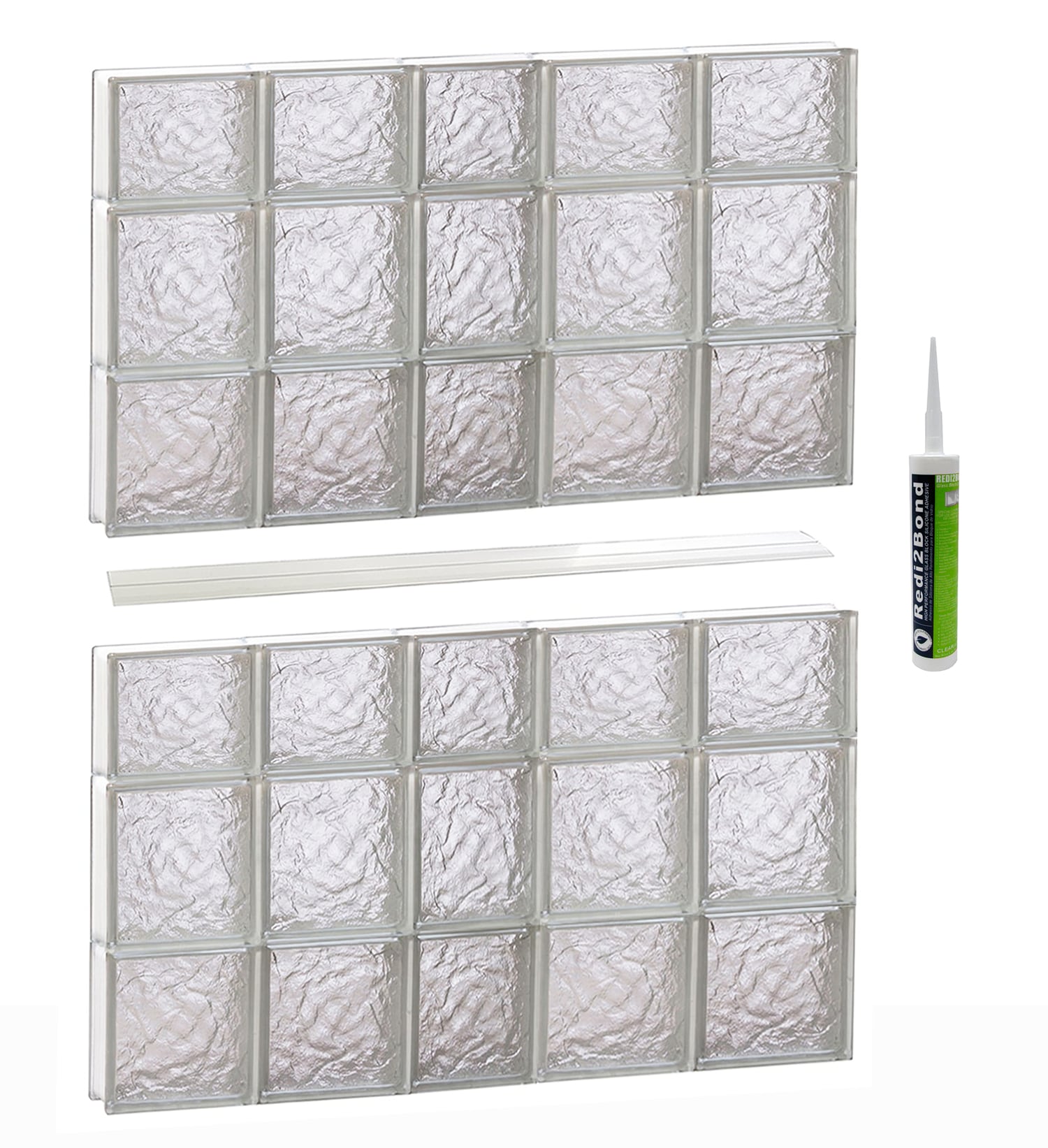 REDI2SET S3844IS Ice Glass 36-3/4-in x 42-1/2-in Frameless Replacement Glass Block Window