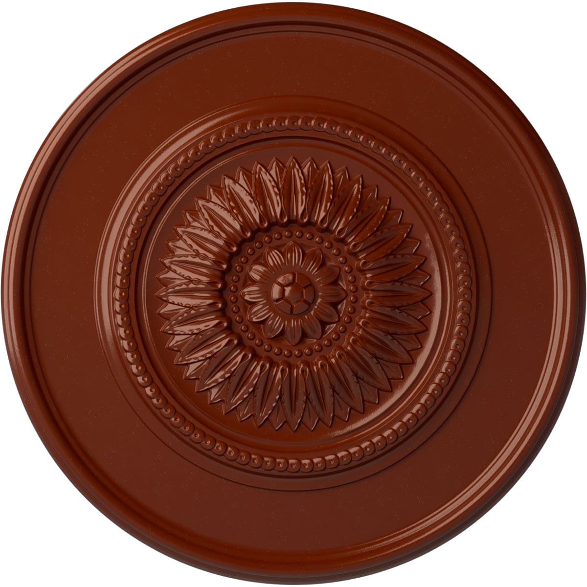 Ekena Millwork CM41FLFIF Large Floral 41.125-in W x 41.125-in L Painted Firebrick Polyurethane Whole Ceiling Medallion