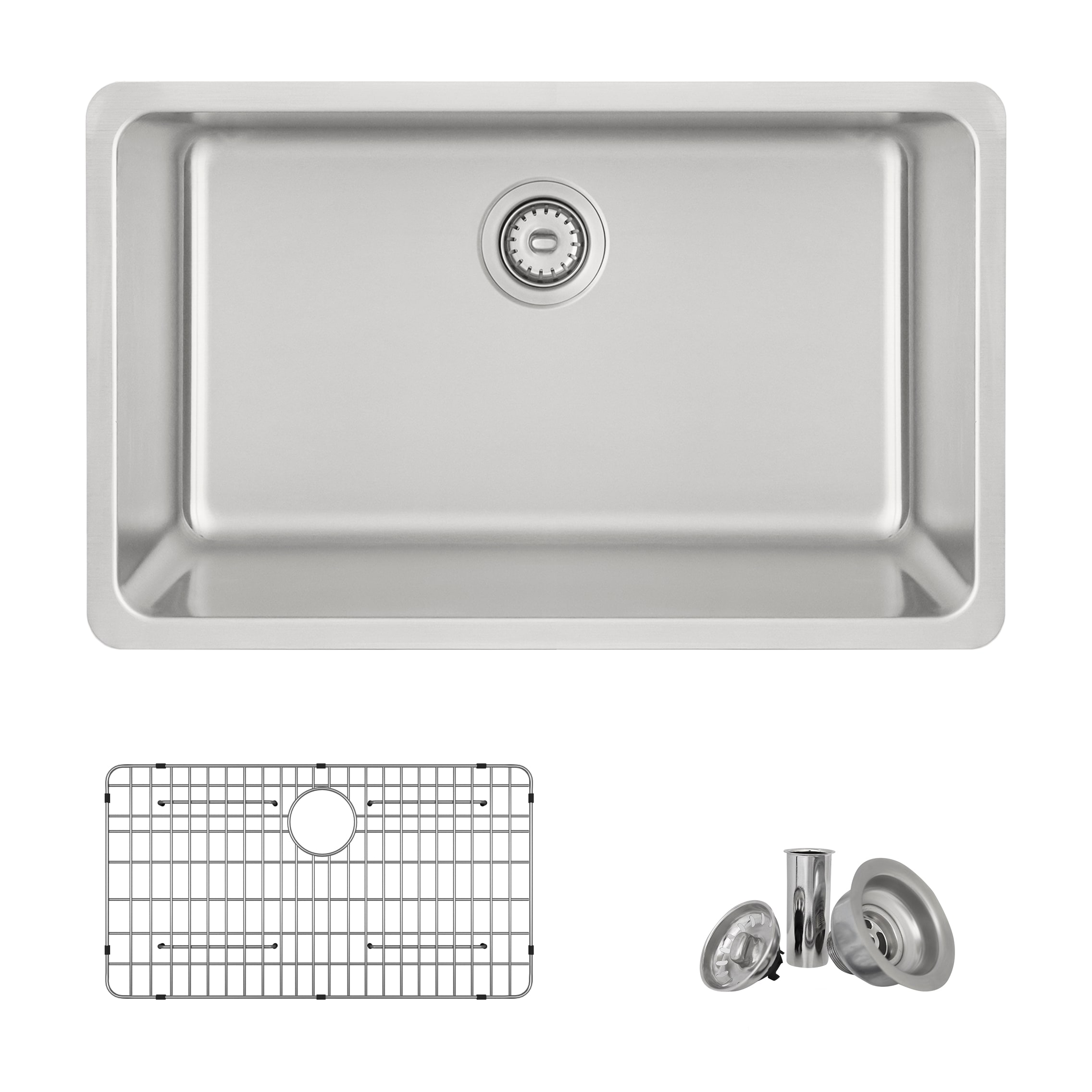 Stylish S-411TG1 Drop-in or undermount 30-in x 18-in Stainless steel Single bowl 18 -Gauge Kitchen Sink