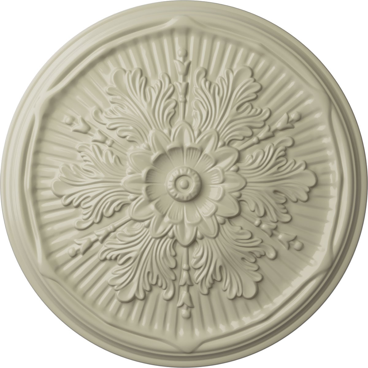 Ekena Millwork CM21LUCYF Luton 21-in W x 21-in L Painted Clear Yellow Polyurethane Whole Ceiling Medallion