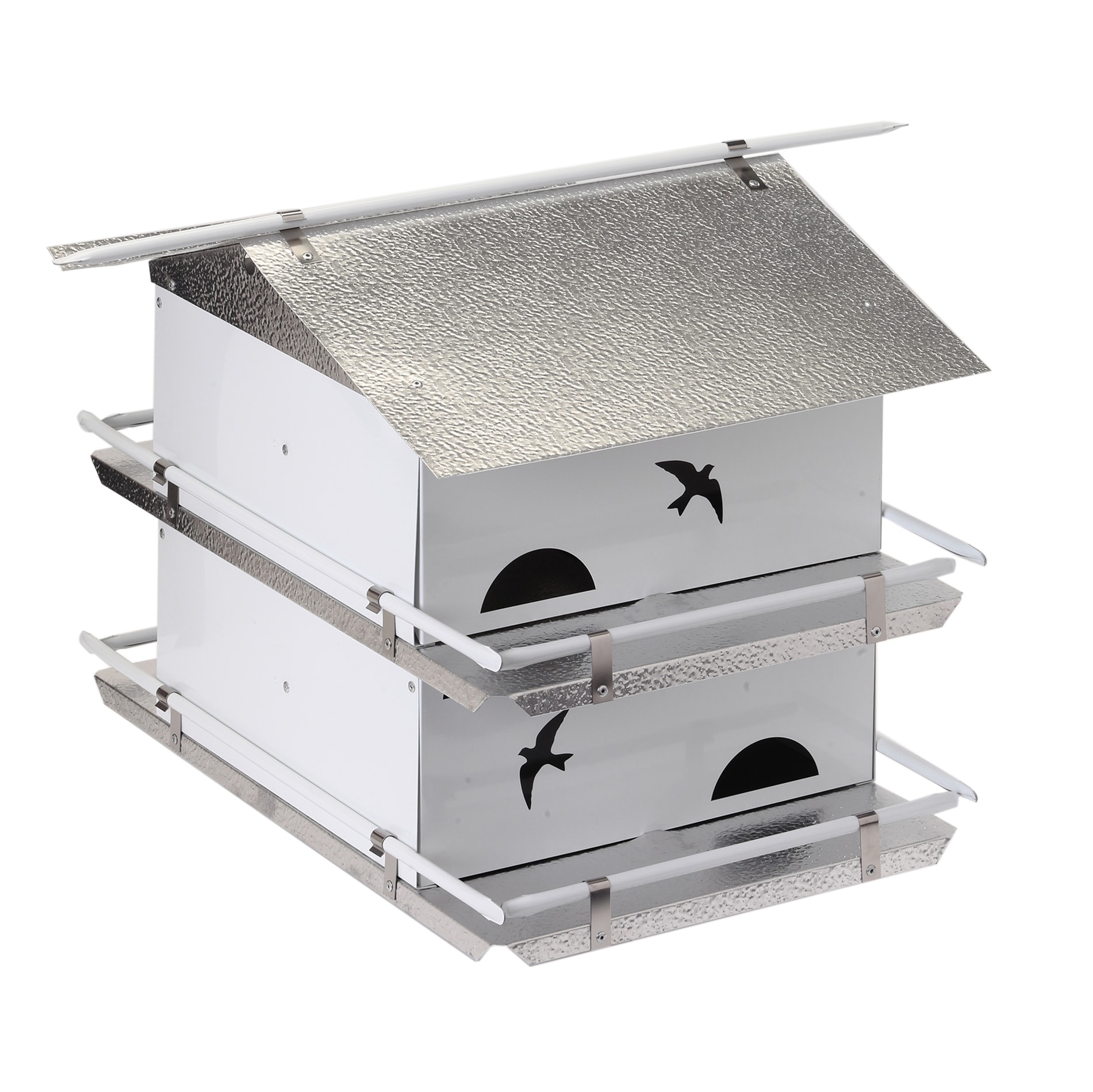 BIRDS CHOICE 14-in H White Metal Purple Martins Nesting box Bird House #PMW2