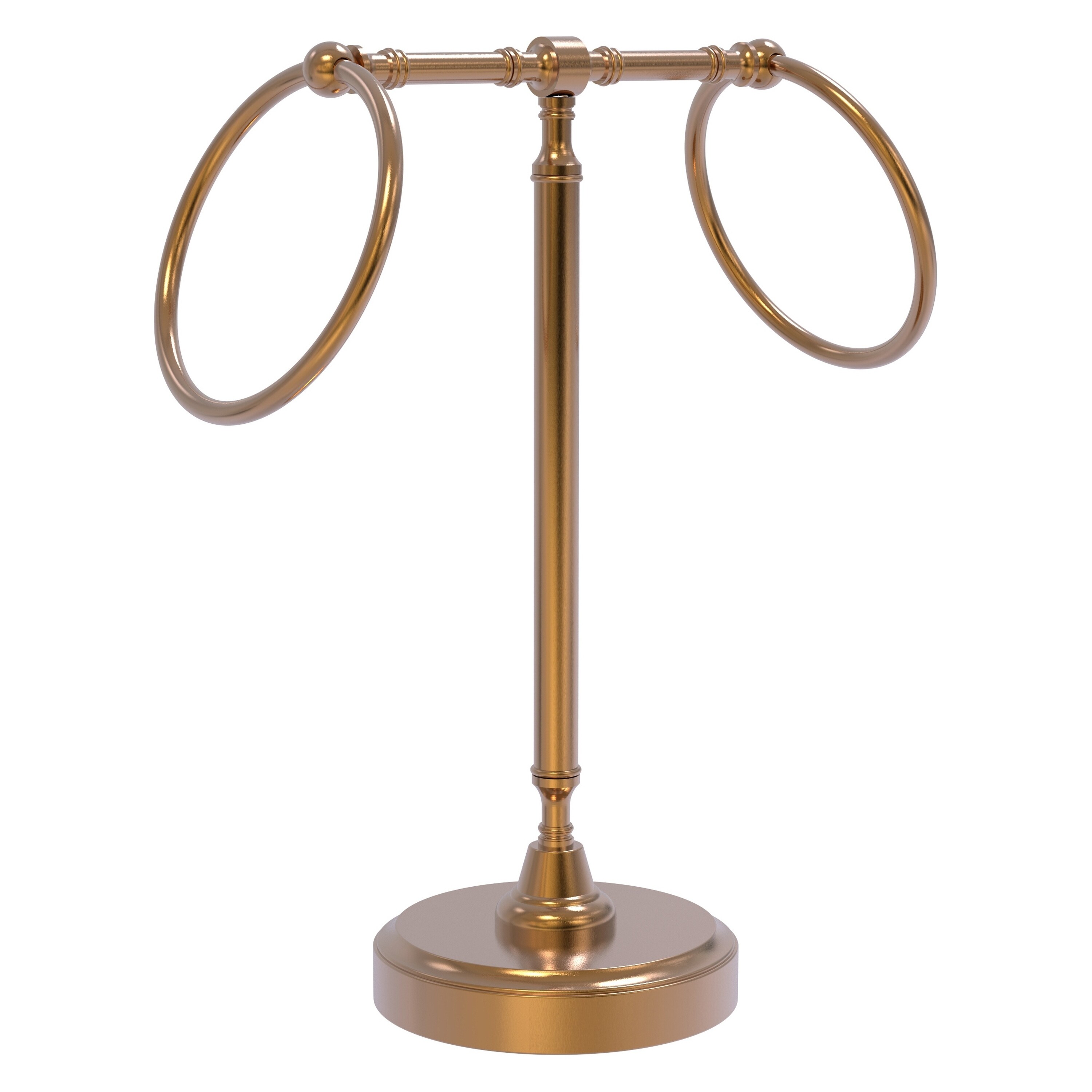 Allied Brass RDM-3-BBR Retro Dot Brushed Bronze Freestanding countertop Double Towel Ring