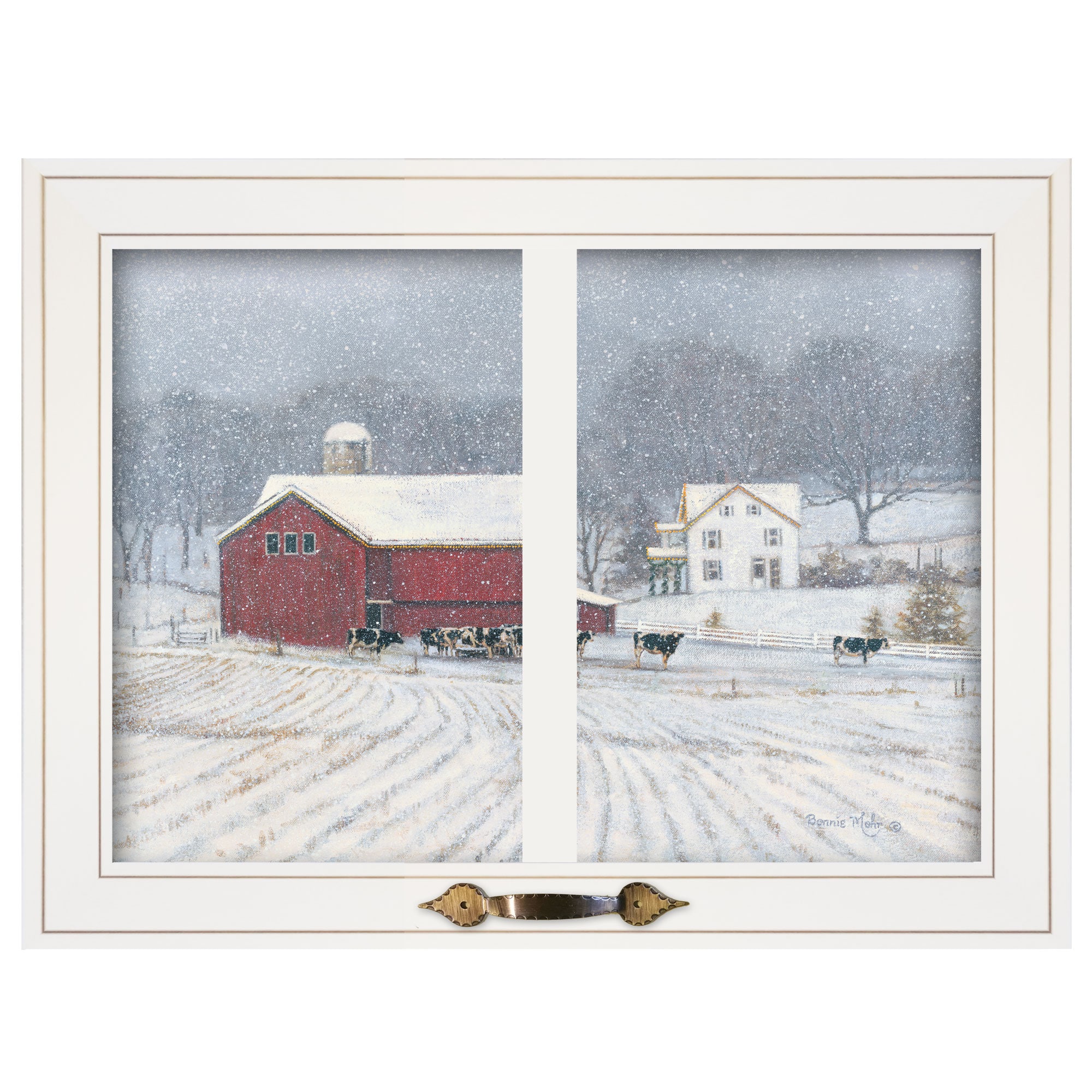Trendy Decor 4U The Home Place Bonnie Mohr White Wood Framed 15-in H x ...