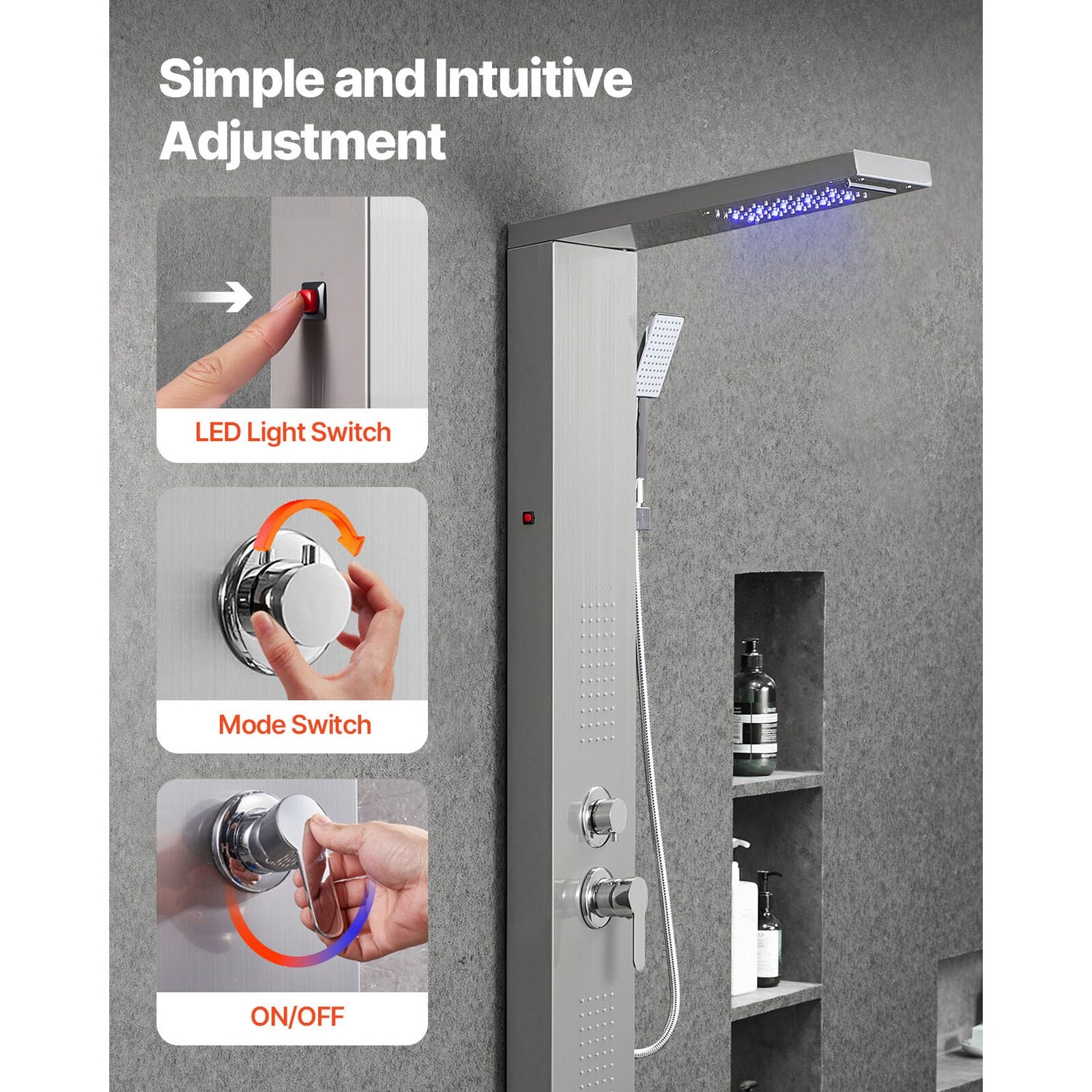 GIVIMO LW108GIVSS2444 Showerhead-Bar-Panels - View #6