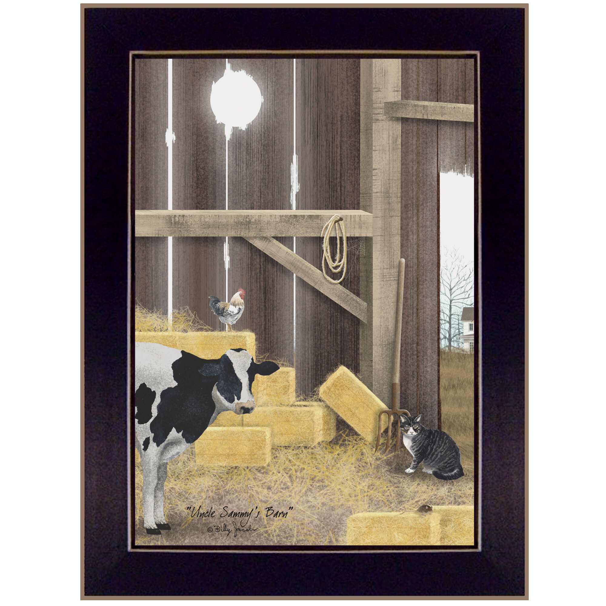 Trendy Decor 4U BJ1152-712 Uncle Sammys Barn Billy Jacobs Black Wood Framed 18-in H x 14-in W Vintage/Retro Paper Print