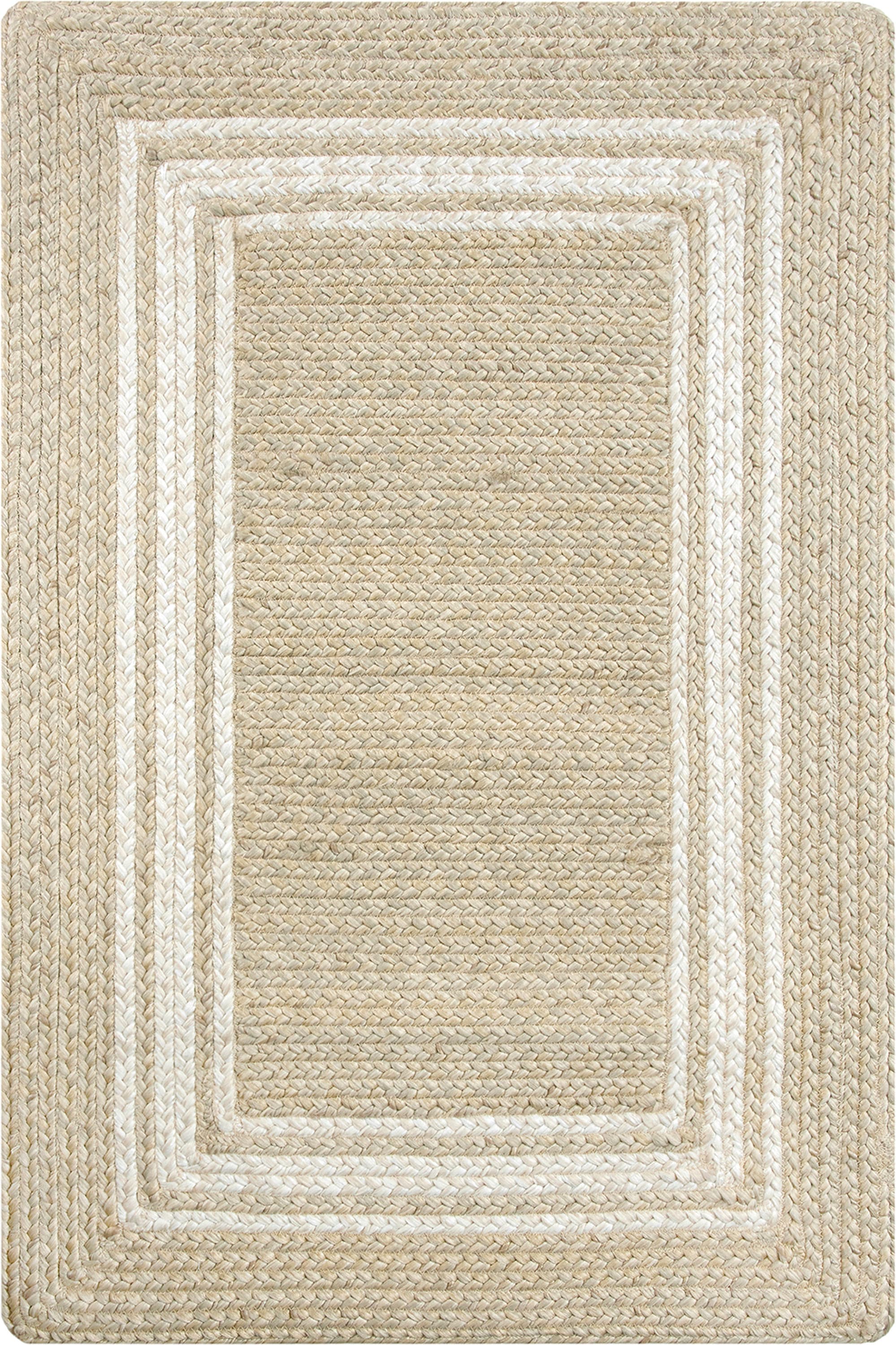 Off White Veronica Wool Braided Area Rug