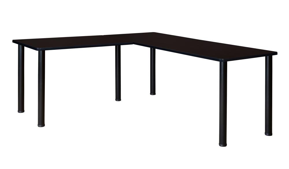Regency ML722442MWBPBK Kee Desking 66-in Brown Modern/Contemporary L-shaped Desk