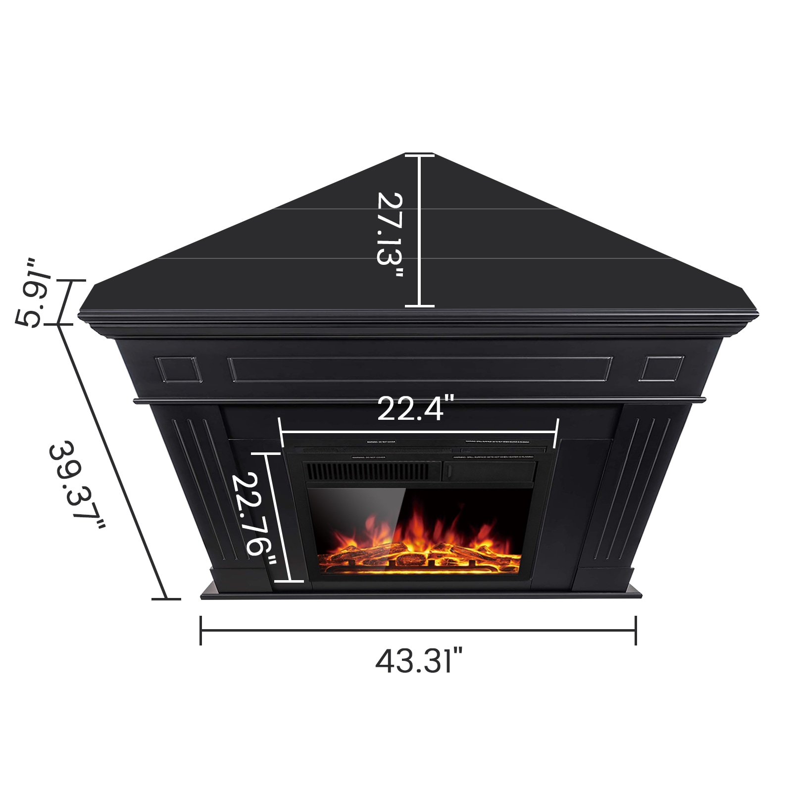 COWSAR LSM0127B Electric-Fireplaces - View #3