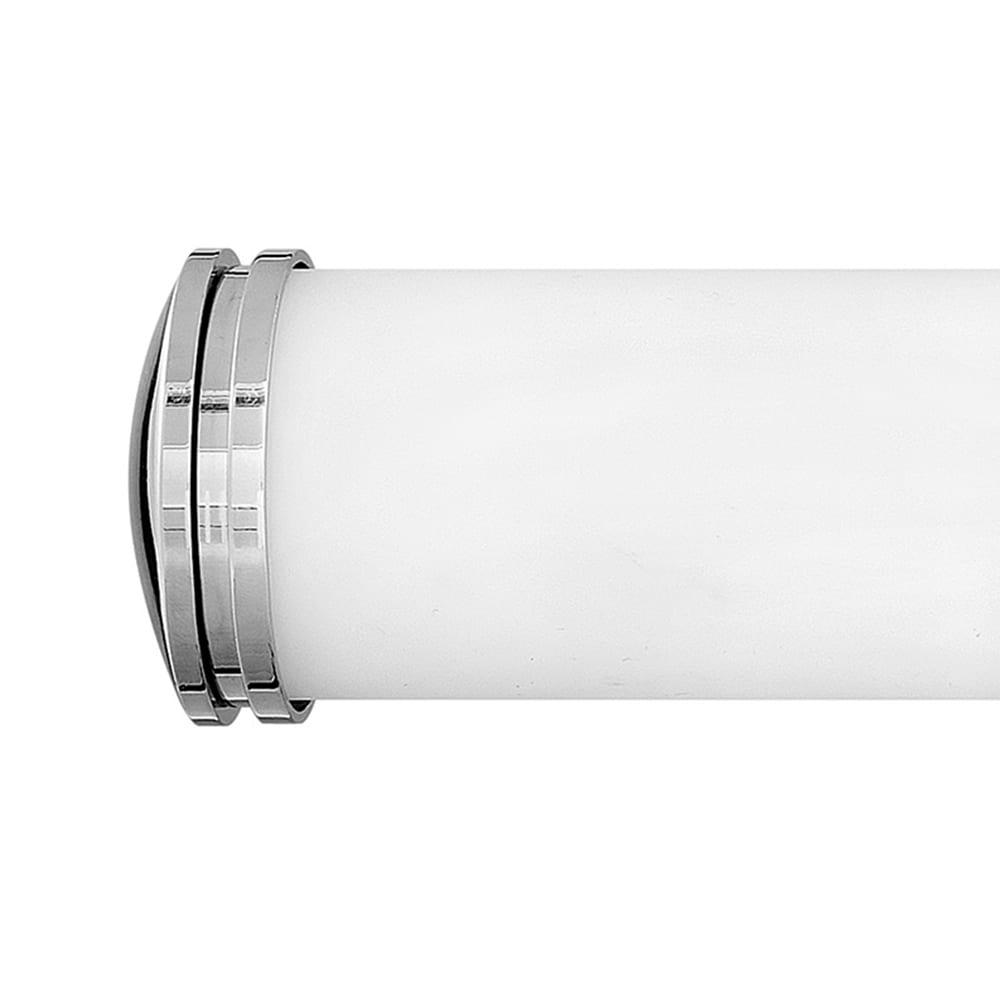 Chrome LED Cylinder Outdoor Wall Sconce with Etched Glass