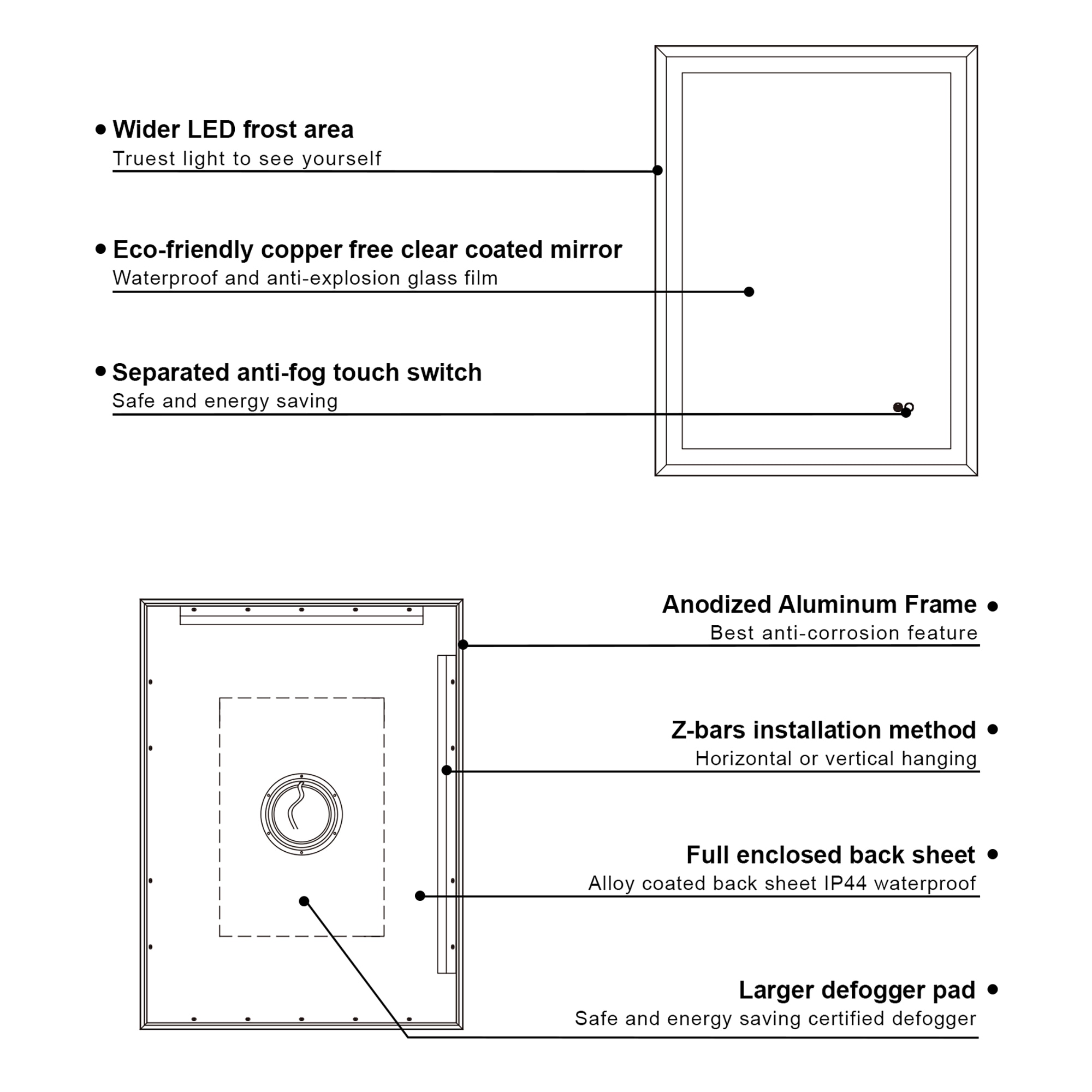 Forclover JSEX2836-BX1 Framed-Bath-Mirrors - View #11