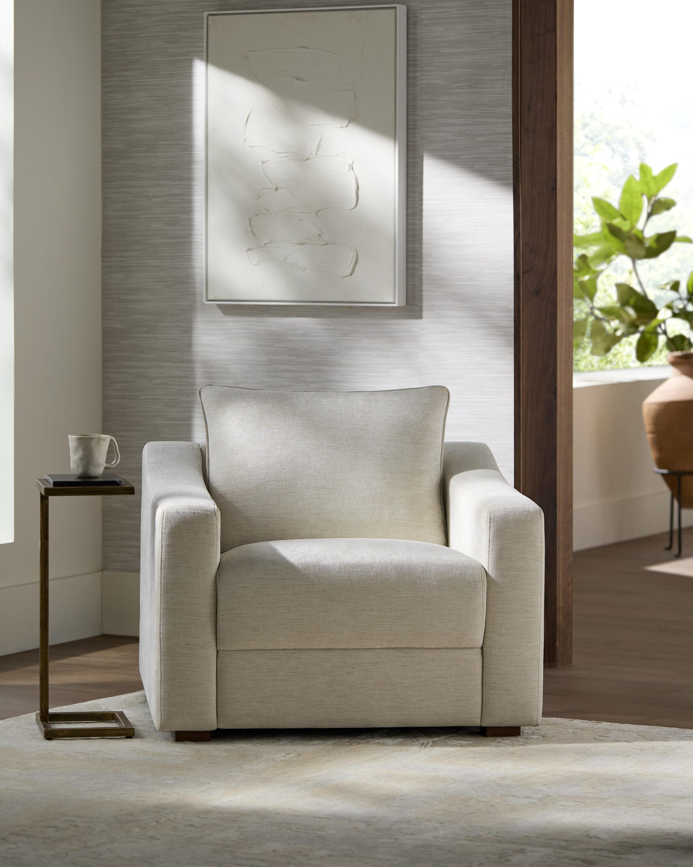Livabliss GALN001-323534 Sutterlin Modern Light Brown Swivel Accent Chair