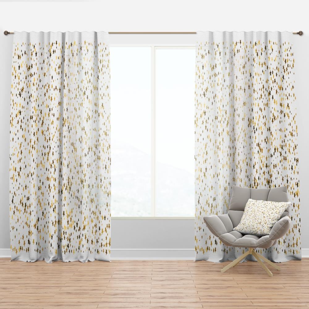 Designart CTN24416-52-84 84-Inches White Abstract Room darkening Thermal lined Rod pocket Single curtain panel