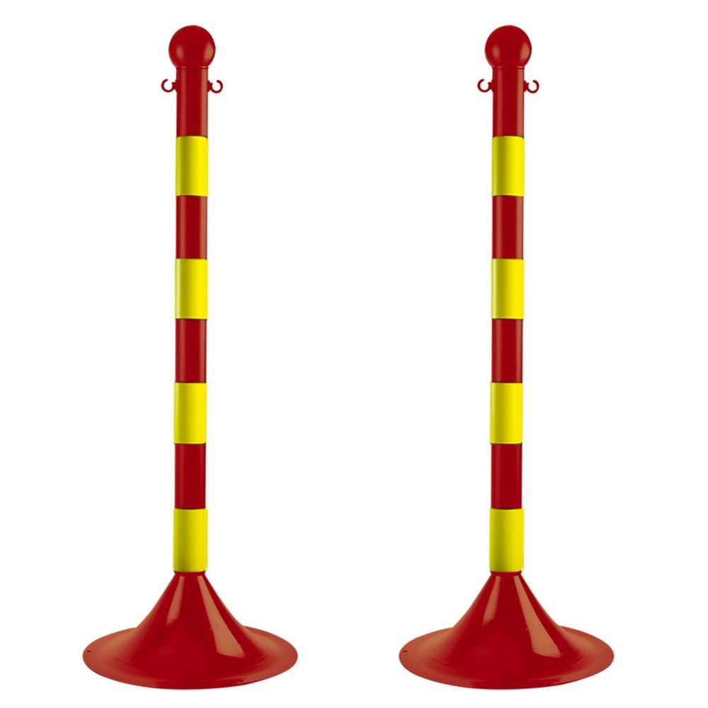 Mr. Chain 91534-2 Red/yellow Stripes Light Duty Stanchion (2-pack)