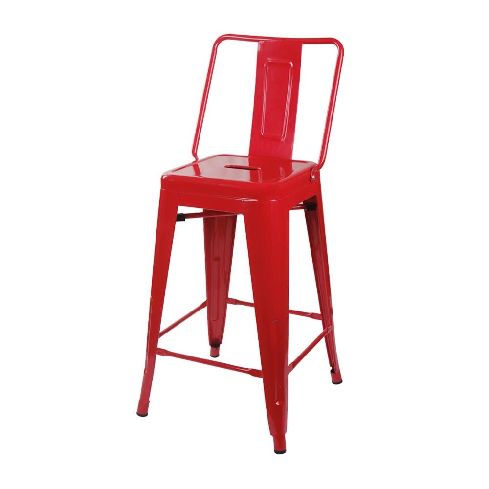 GIA M01-24MB_RED_1_LWS 24-in metal bar stool Red Counter height Stackable Metal Bar Stool Back