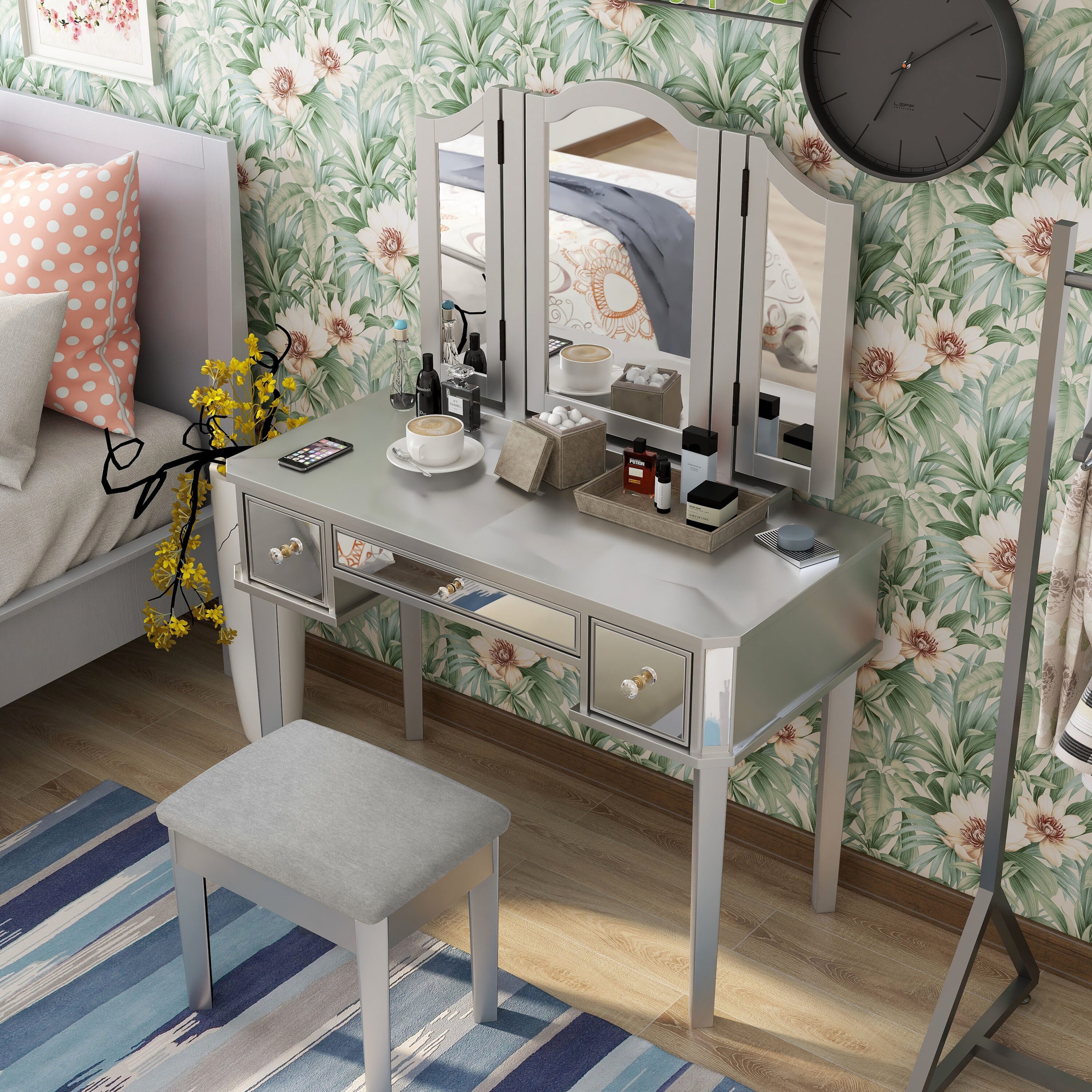 Furniture of America IDF-DK6148SV Bedroom-Vanities - View #3