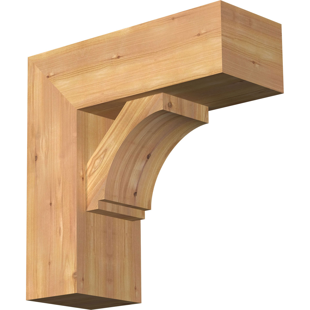 Ekena Millwork 1462766 Imperial Block Smooth Bracket with Offset Brace 7-1/2-in x 20-in x 20-in Western red cedar Brown Wood Standard bracket