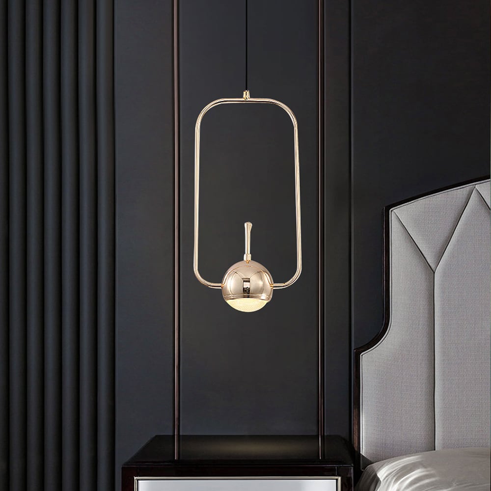 Oukaning 1 Light 7.86 in Gold Modern Contemporary Globe LED Mini Hanging Pendant Light HG ZYLLJM 4062 at Lowes