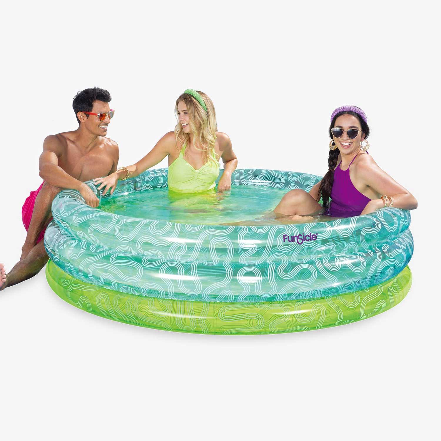 Funsicle  Squiggle Inflatable Lounge Pool For Kids and Adults 5-ft 5-in x 18-in