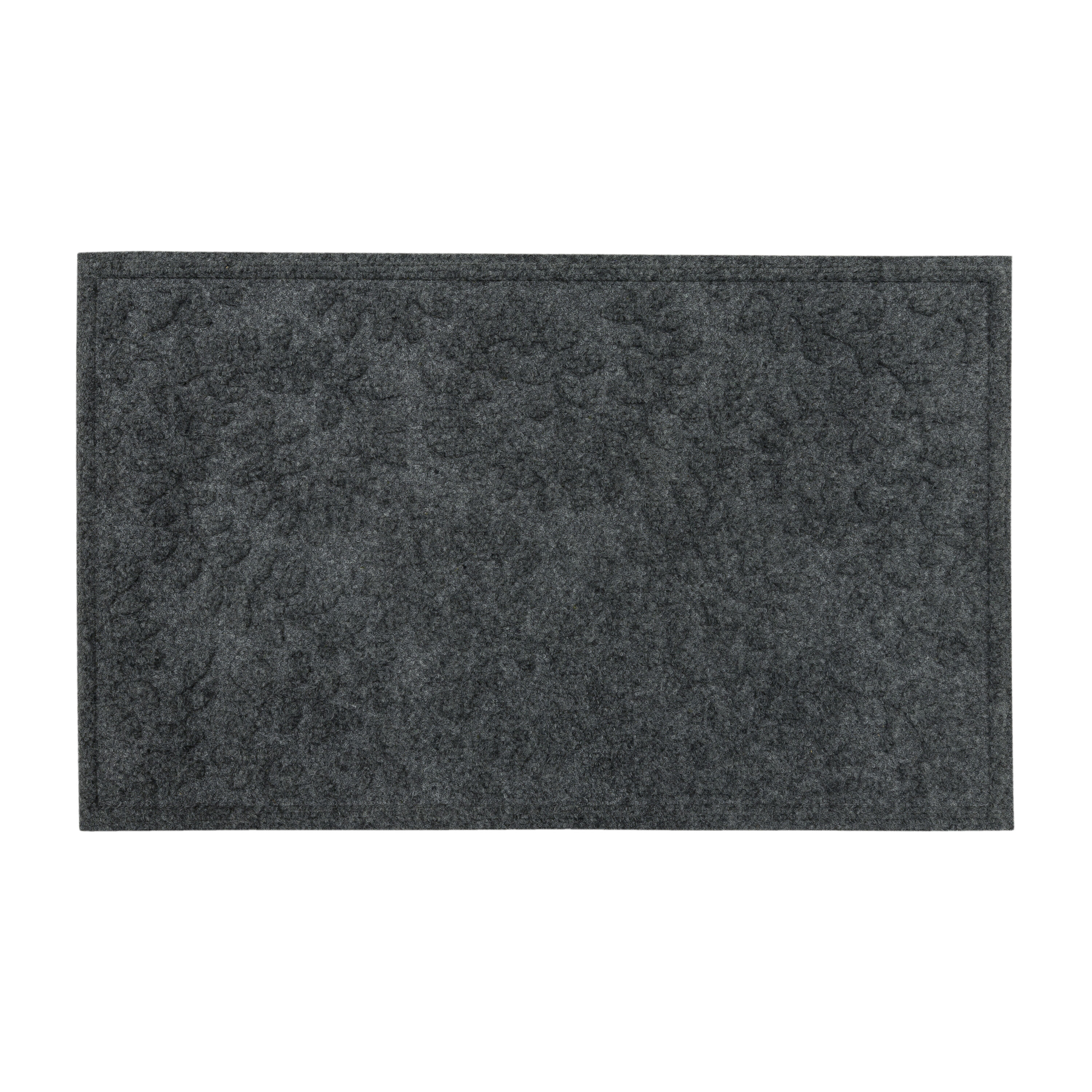 allen + roth 2-ft x 3-ft Black Rectangular Indoor Door Mat in the