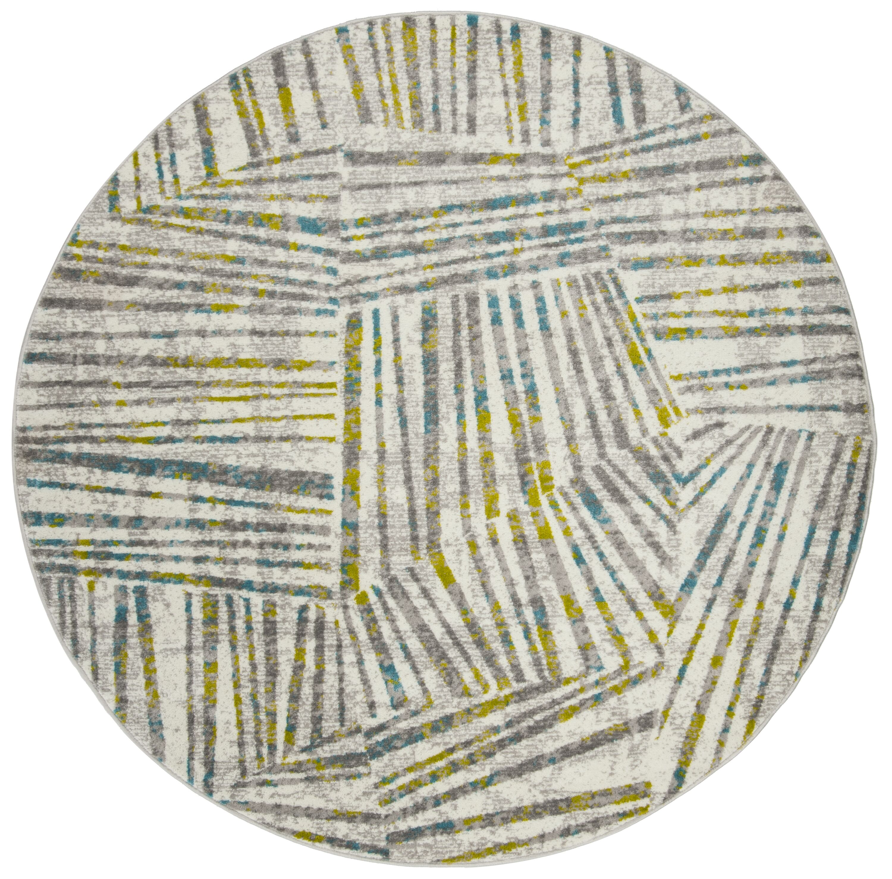 Safavieh SKY191G-6R Skyler Inazi 6 x 6 (ft) Loomed Polypropylene Gray/Green Round Indoor Abstract Area rug