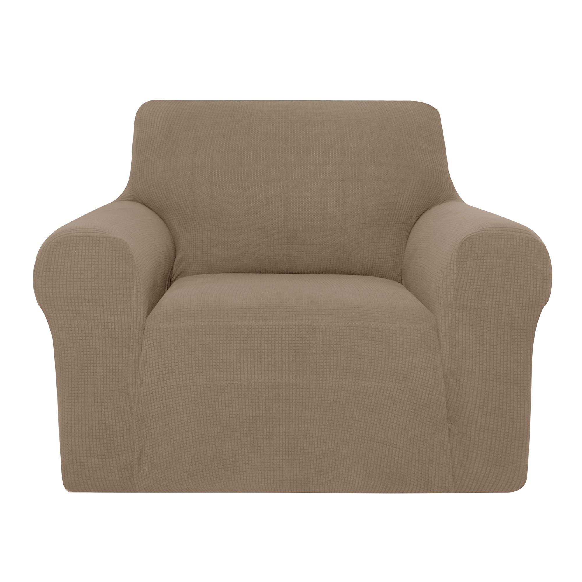 Utopia Alley  Stretch Chair Sofa Slipcover - Oversized 1 Seater Couch Sofa Cover Furniture Protector Soft with Non Slip Foam and Elastic Bottom for Kids and Pets - Stretch Jacquard Sofa Slipcover - Oversized Chair - Tan