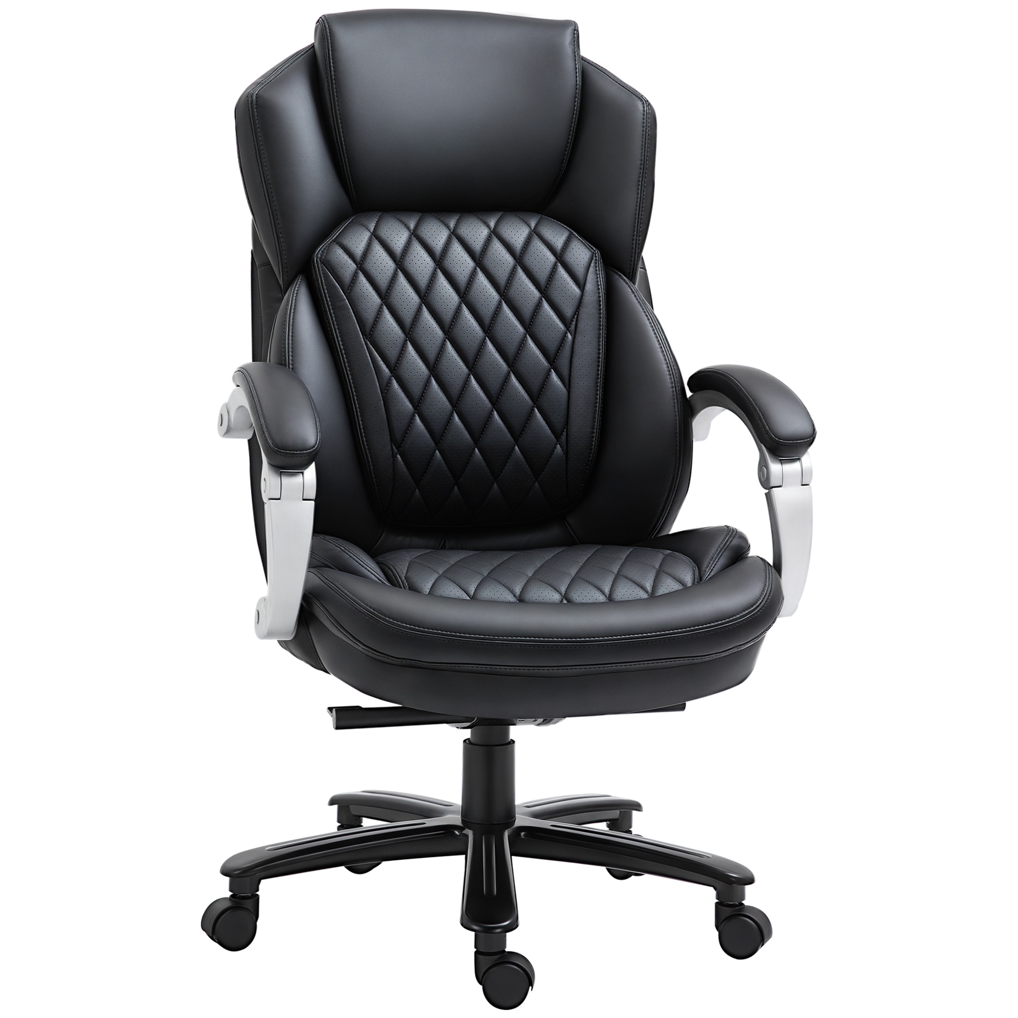 Vinsetto 921-387BK Big and Tall Executive Office Chair with Wide Seat Computer Desk Chair with High Back Diamond Stitching Adjustable Height  Swivel Wheels Black