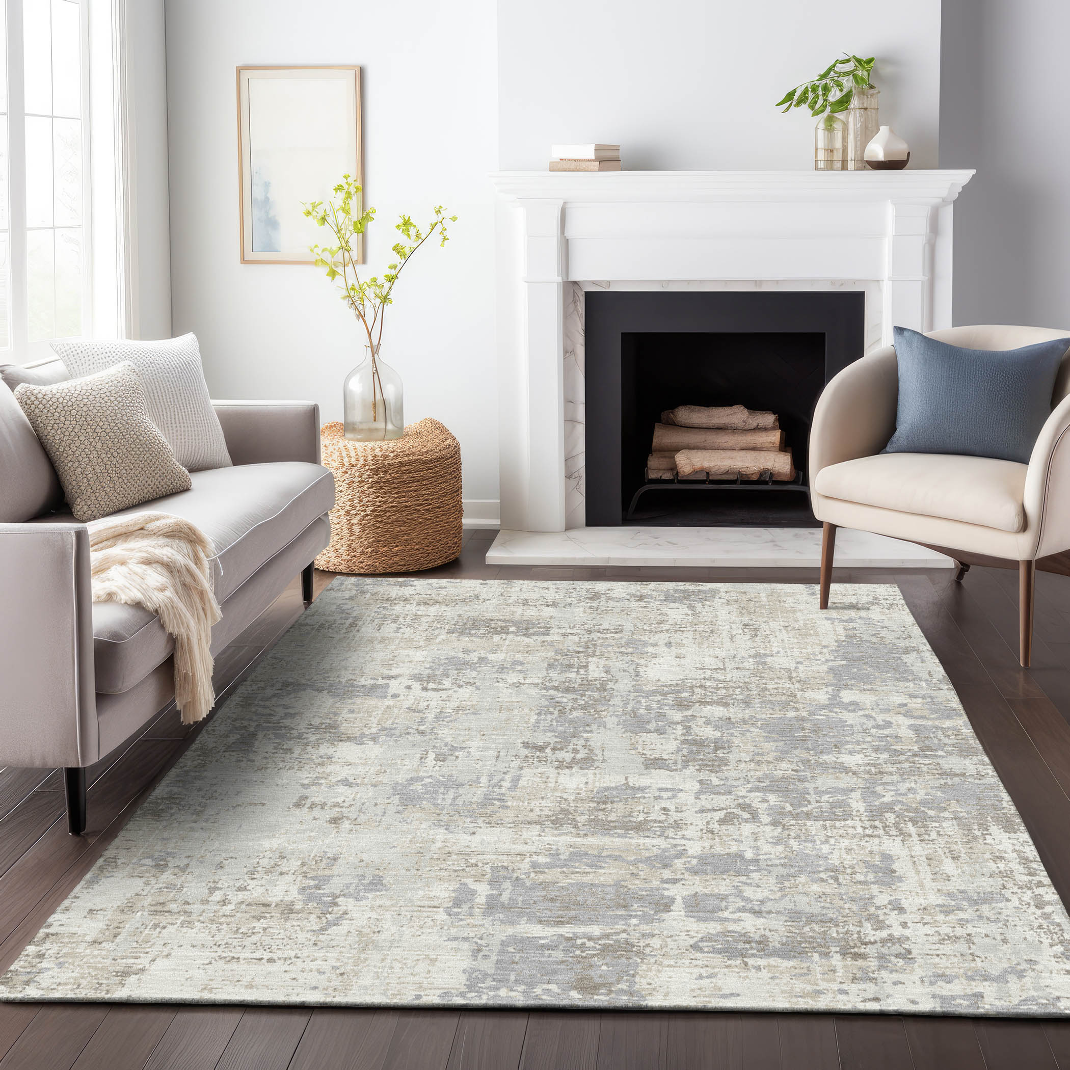 Addison Rugs ACN1008IV3X5 Chantille ACN1008IV 3 x 5 (ft) Polyester Ivory Rectangular Indoor/Outdoor Geometric Machine washable Area rug