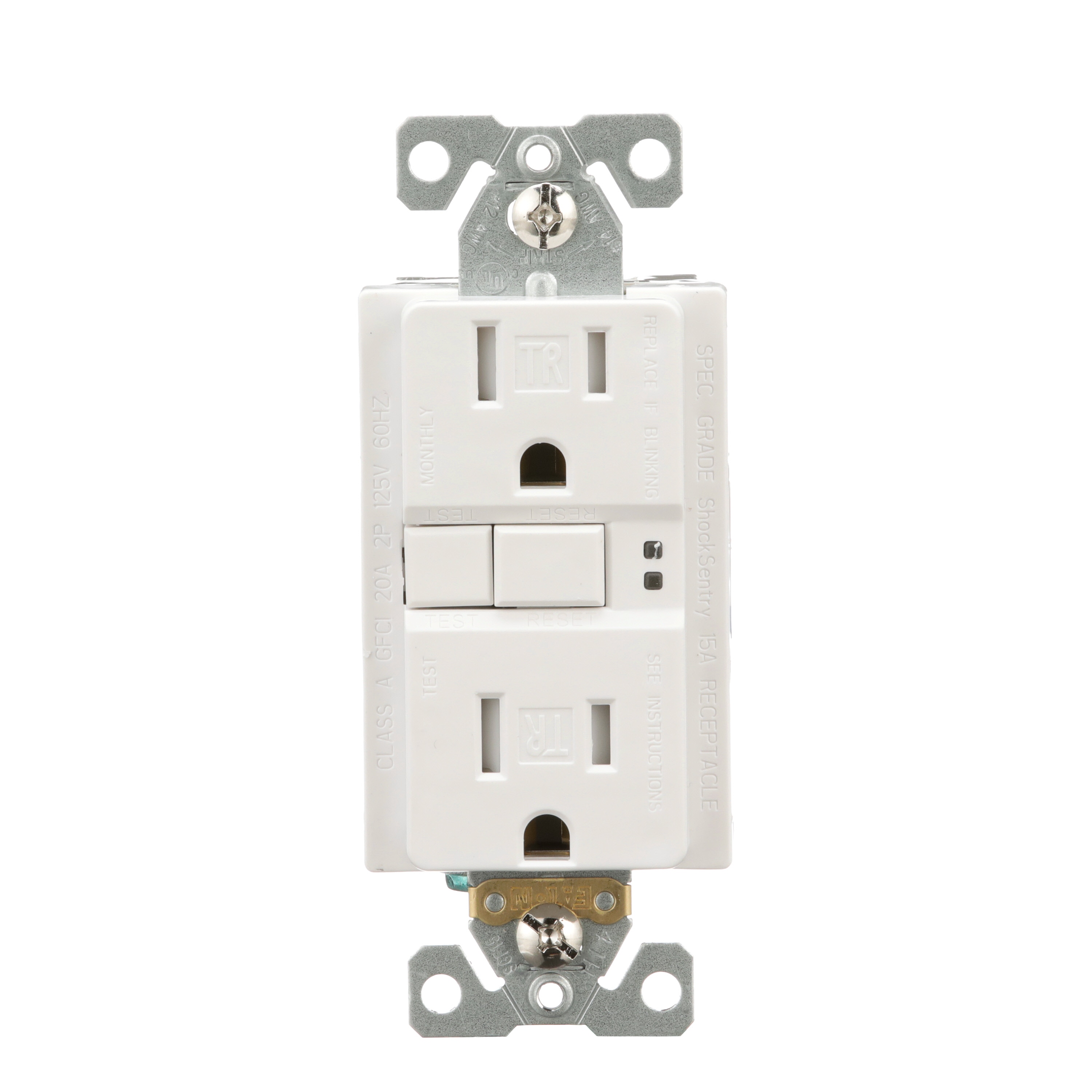 Under Cabinet Low Profile Power Outlet Box, GFCI and Switch, White