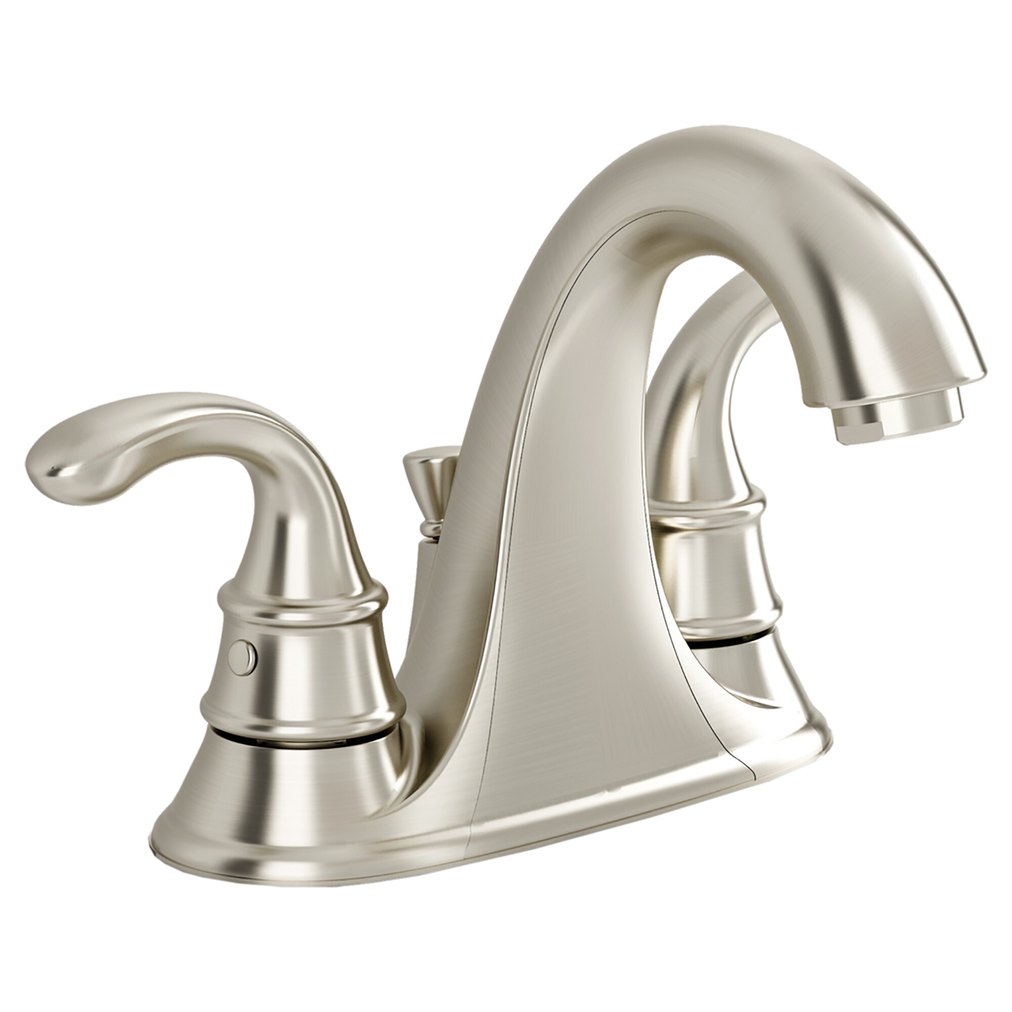 American Standard 9204.201.295 Harrison Satin Nickel 2-handle 4-in centerset WaterSense Low-arc Bathroom Sink Faucet with Drain