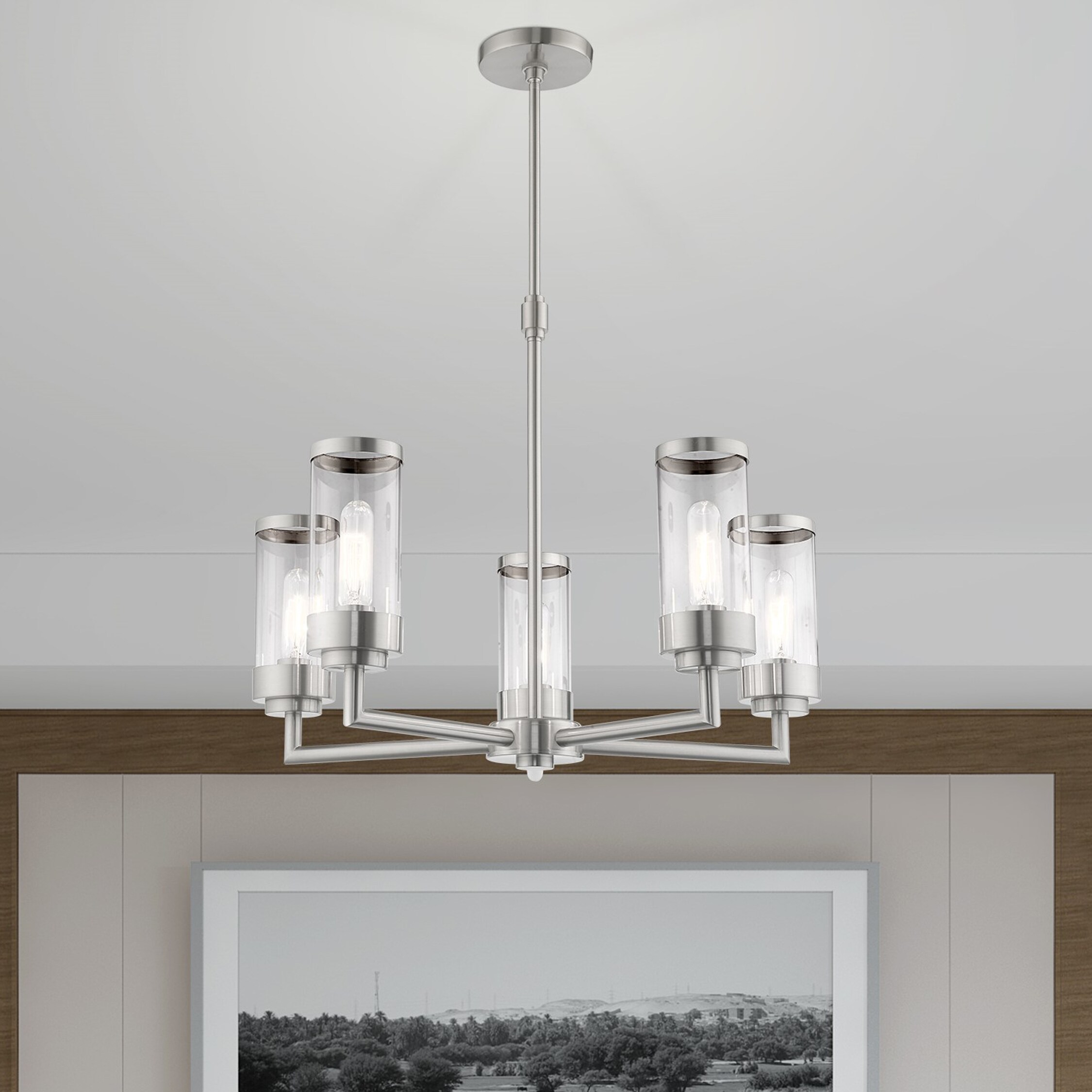 Hillcrest Brushed Nickel 5-Light Candle Style Chandelier