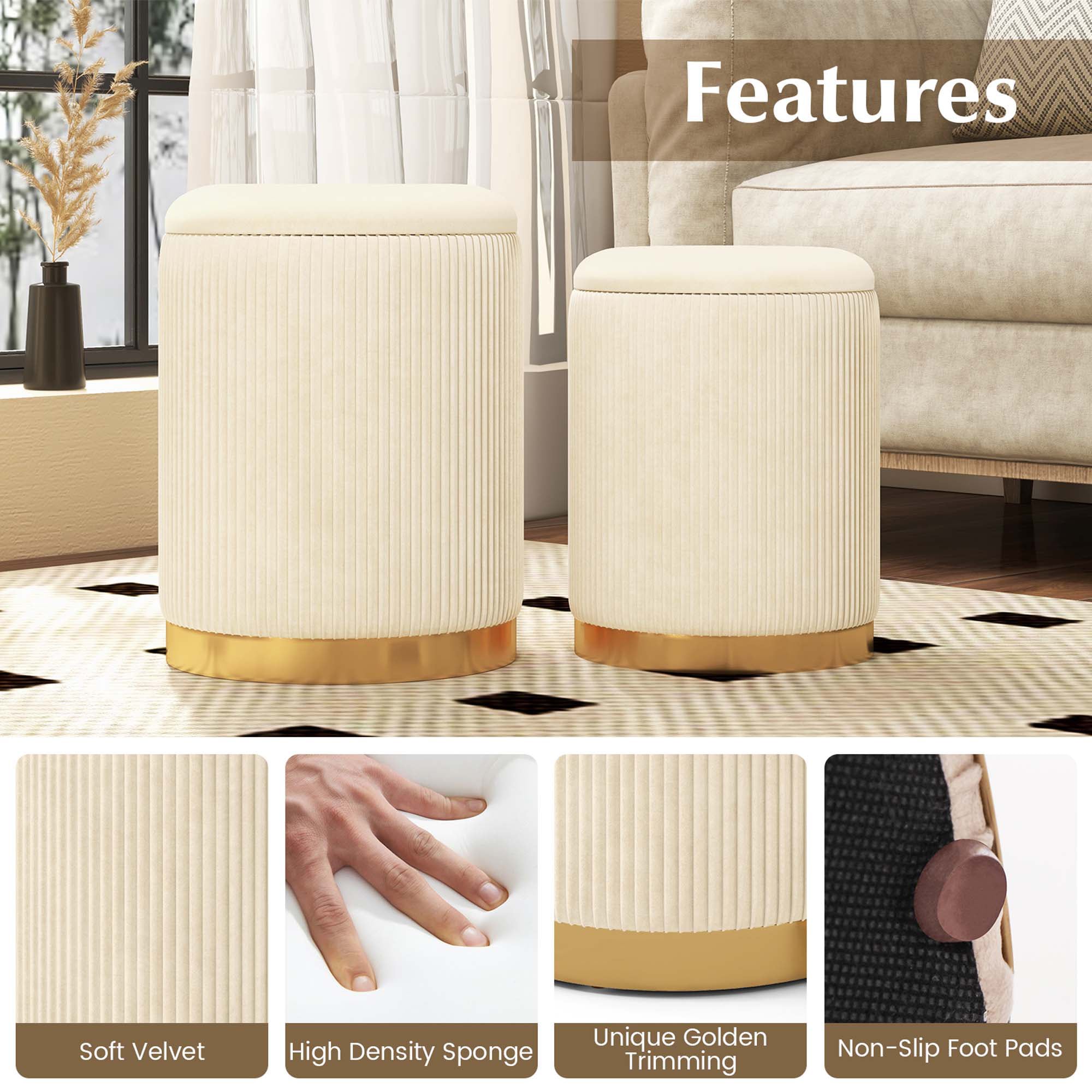 Costway HCST00726 Indoor-Ottomans - View #5