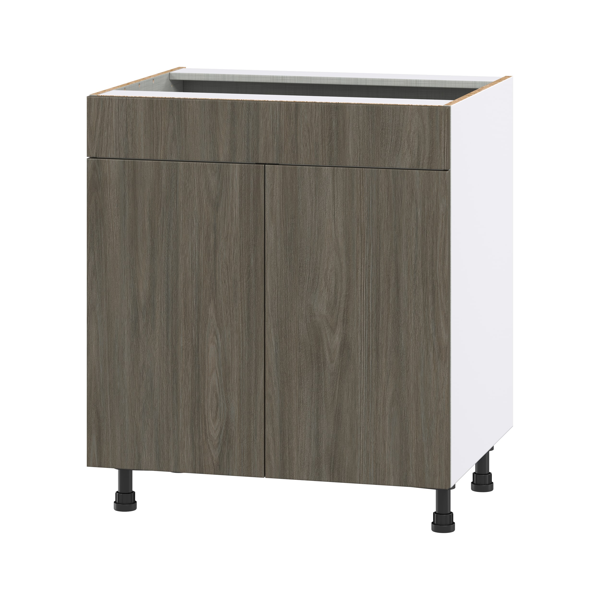 Hugo&Borg Savane 24-in W x 34.5-in H x 21-in D Textmel Sink Base Fully Assembled Cabinet (Flat Panel Slab Style)
