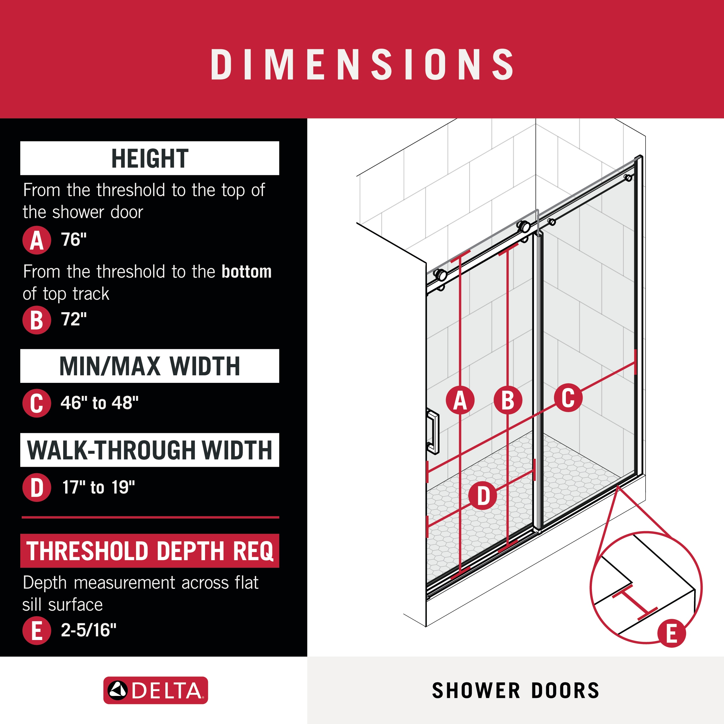 Delta SDES848-MB-R Shower-Doors - View #2