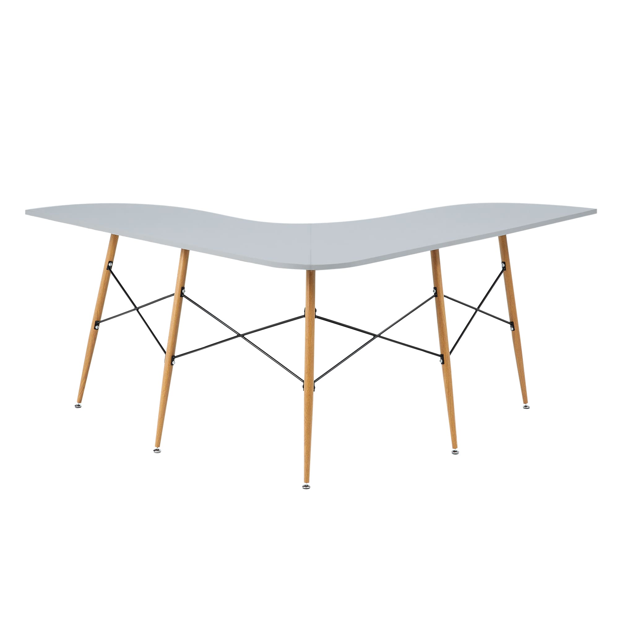 Teamson Home VNF-00114 Roberto 56.25-in Gray Modern/Contemporary L-shaped desk