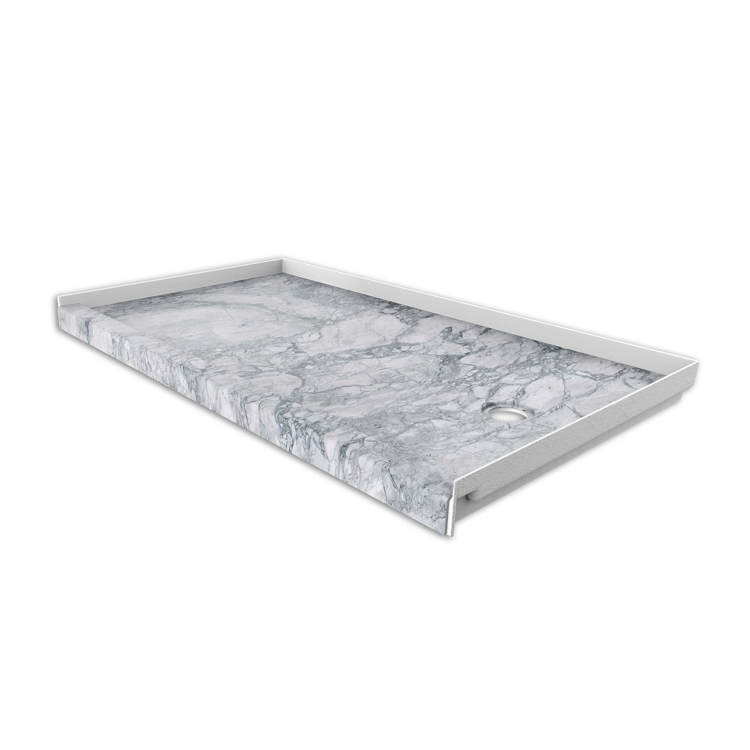 FlexStone FLXSBR6032EV 32-in W x 60-in L Everest Single Threshold Rectangle Shower pan base with 2.625-in H Threshold (Right Drain)